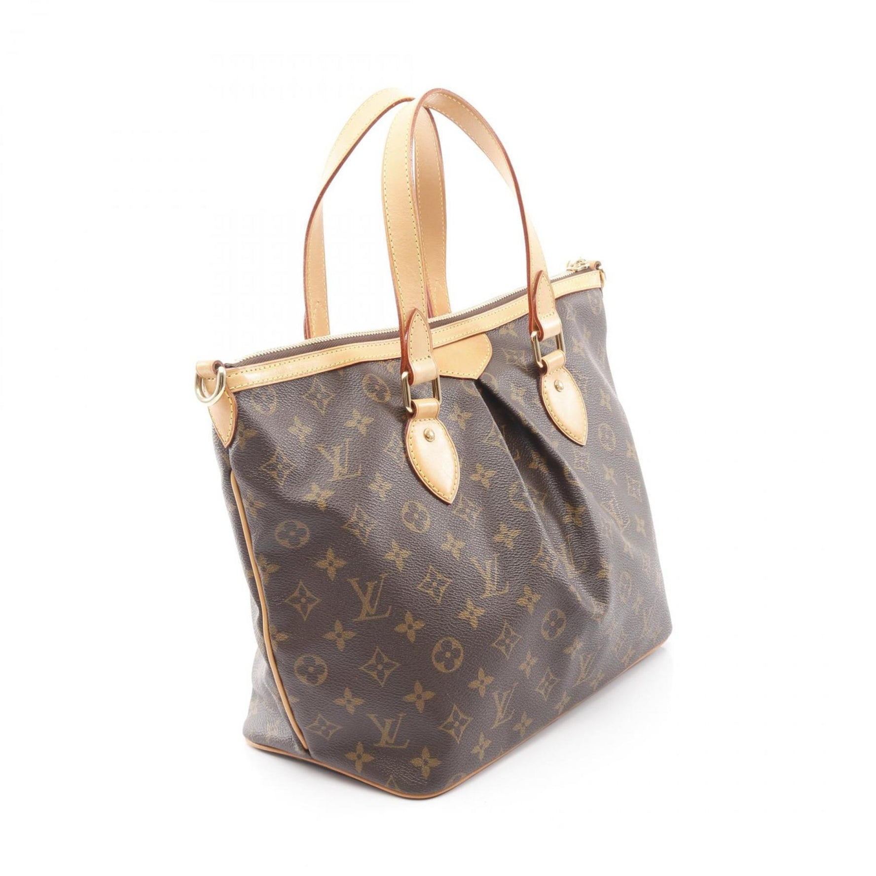 Louis Vuitton Palermo PM Handbag, Coated Canvas and Leather, Monogram, Brown
