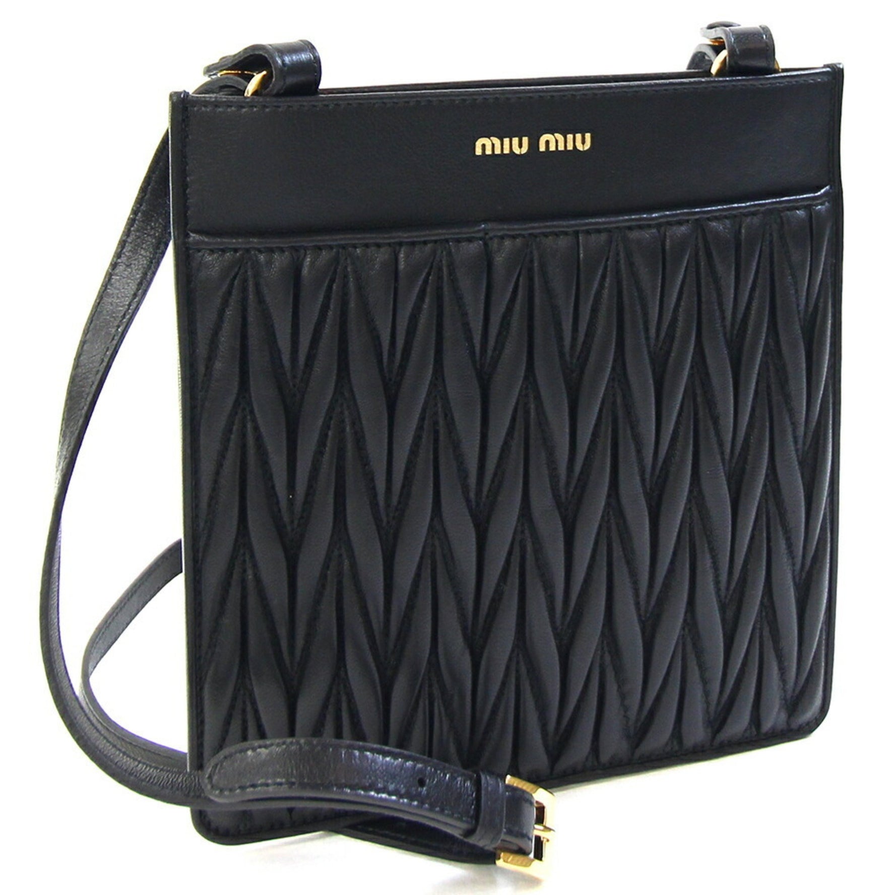 Miu Miu Miu Matelasse Shoulder Bag Leather Pochette MIU