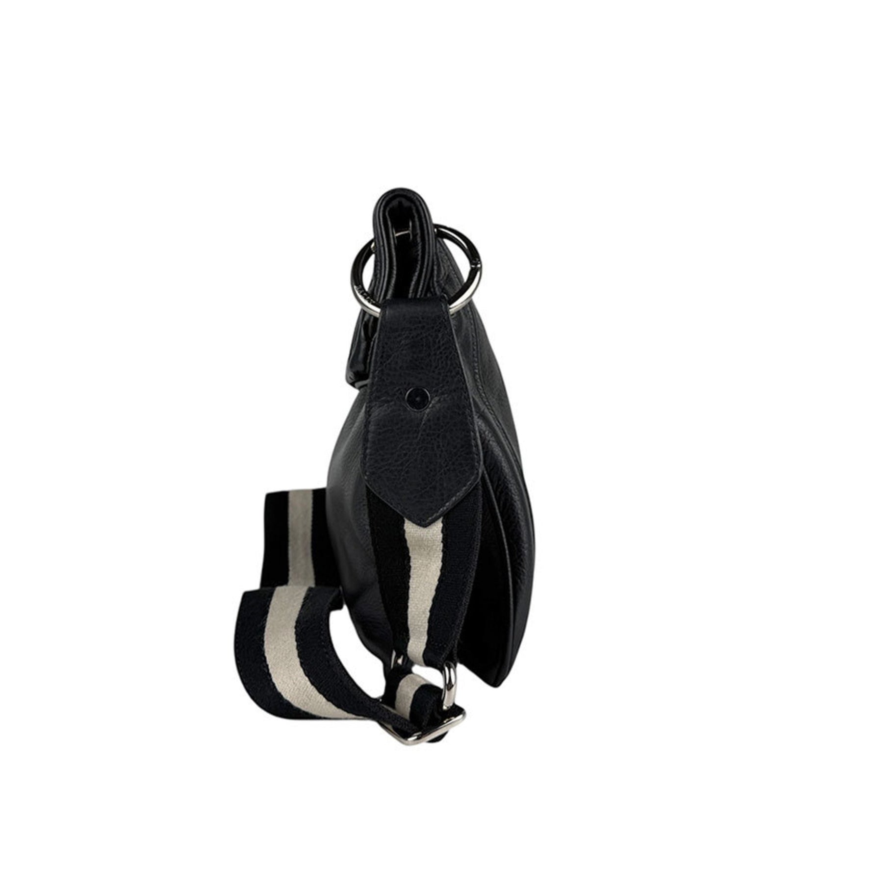 BALLY Shoulder Bag Leather Canvas Black Off-White Silver Men's Women's z6076