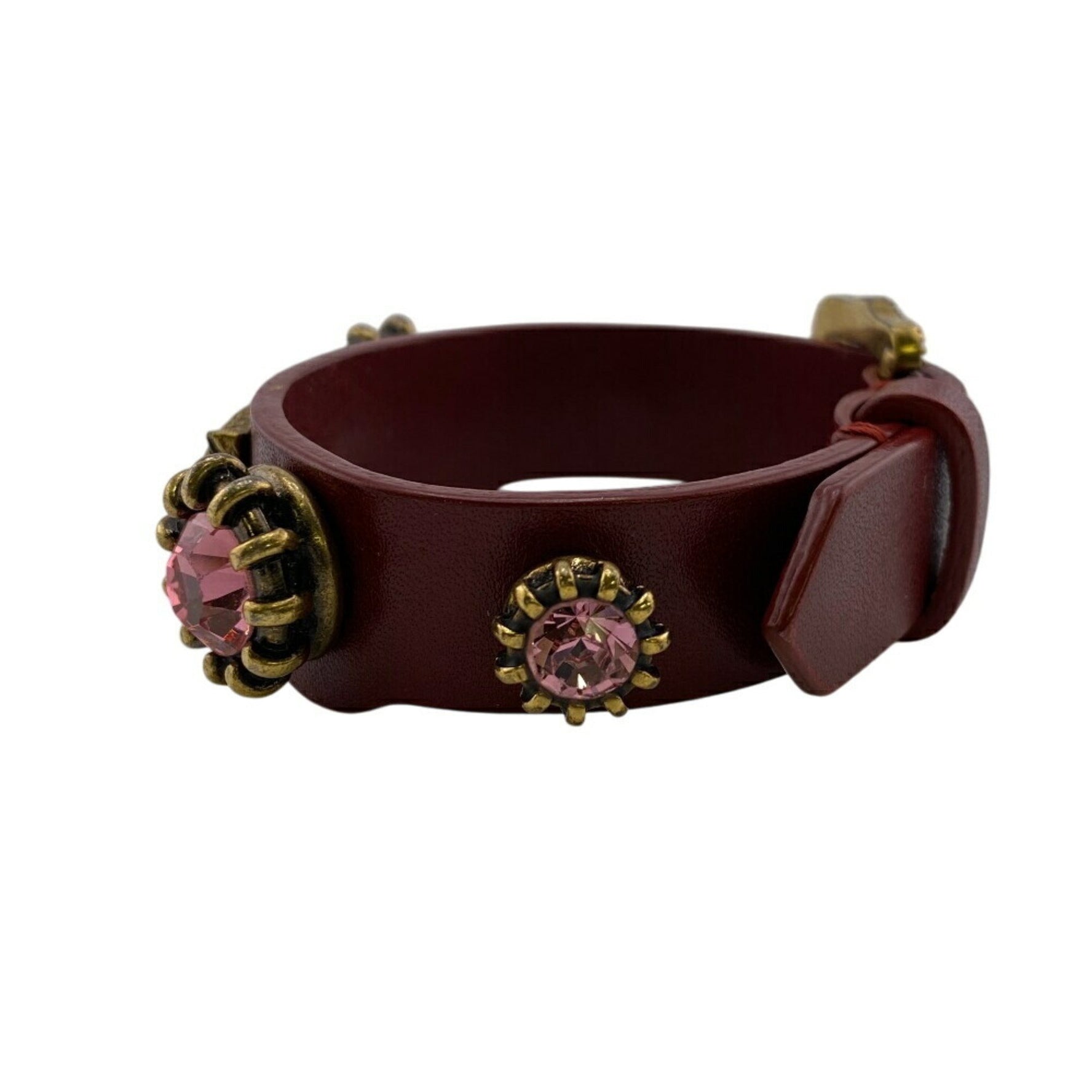 GUCCI Tiger Head Jeweled Bracelet Bangle for Women, Red