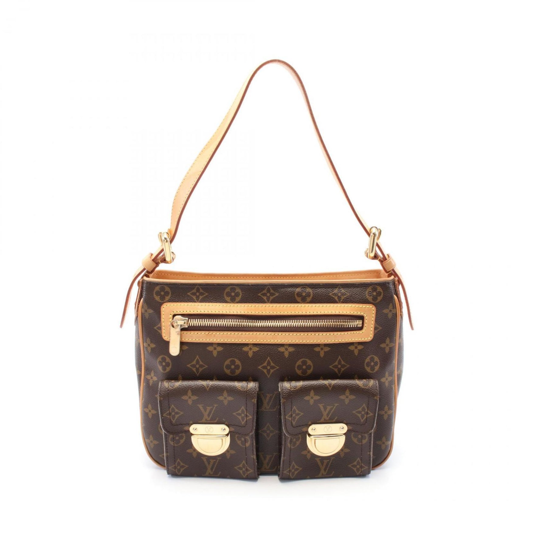 Louis Vuitton Hudson GM Shoulder Bag Coated Canvas Leather Monogram