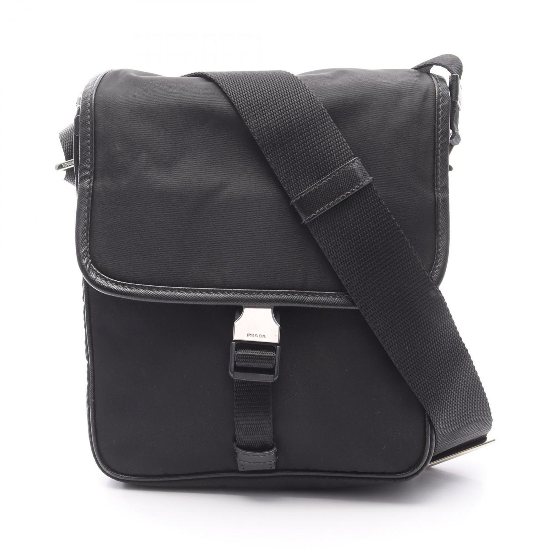 Prada Shoulder Bag in Nylon and Saffiano Leather, Women