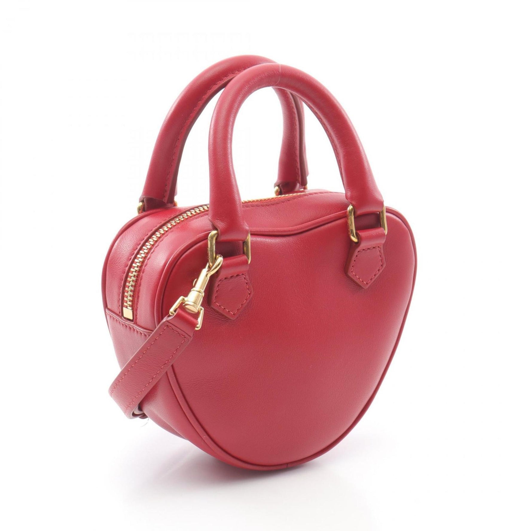 Celine Heart Medium Handbag, Leather, Red