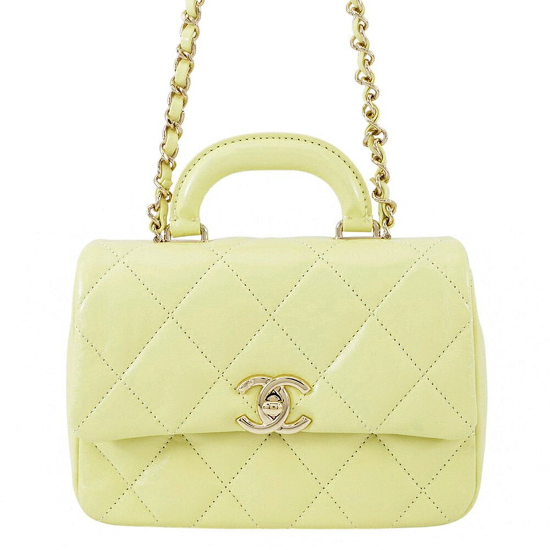 Chanel Coco Mark Matelasse Mini Handbag in Shiny Calfskin Leather