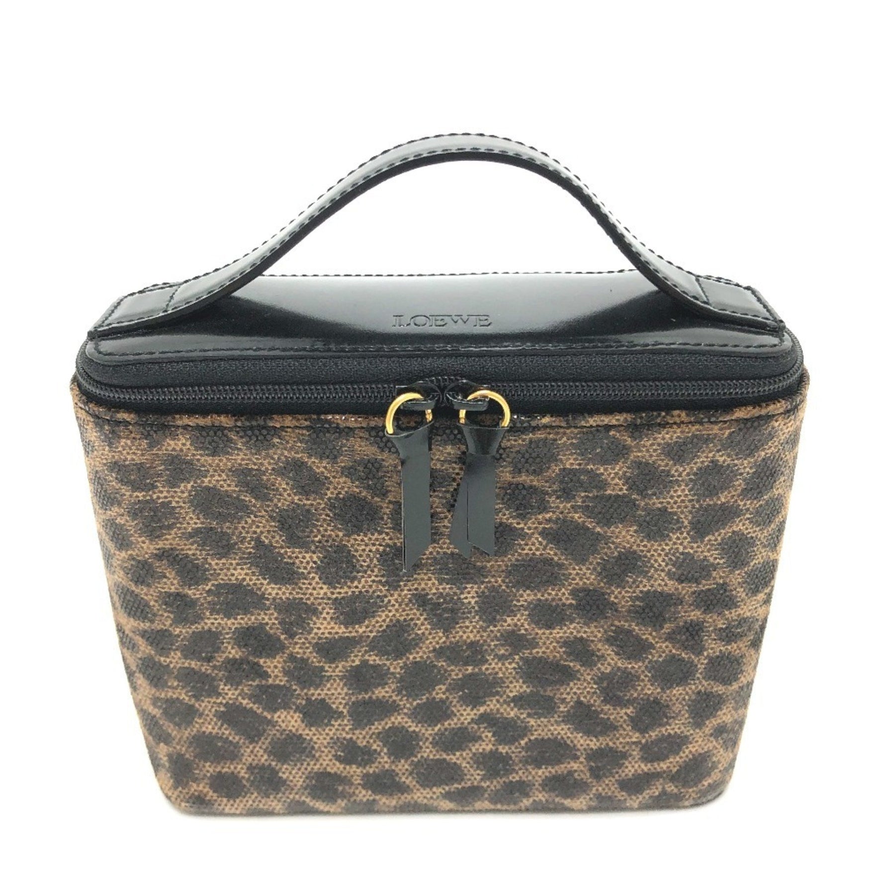 LOEWE Leopard Print Mini Vanity Bag in Leather