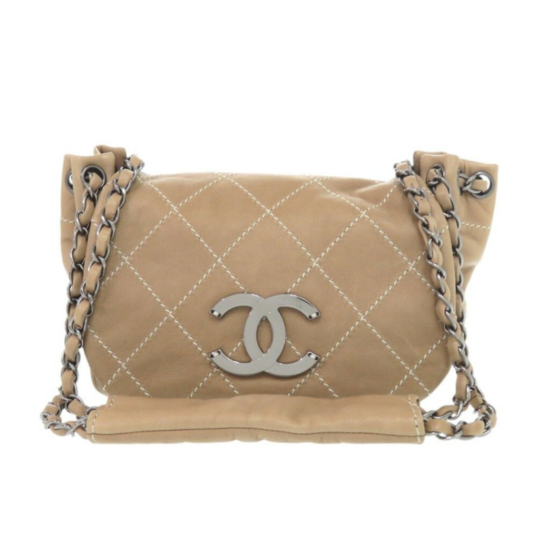 CHANEL Wild Stitch Coco Mark Chain Shoulder Bag Lambskin
