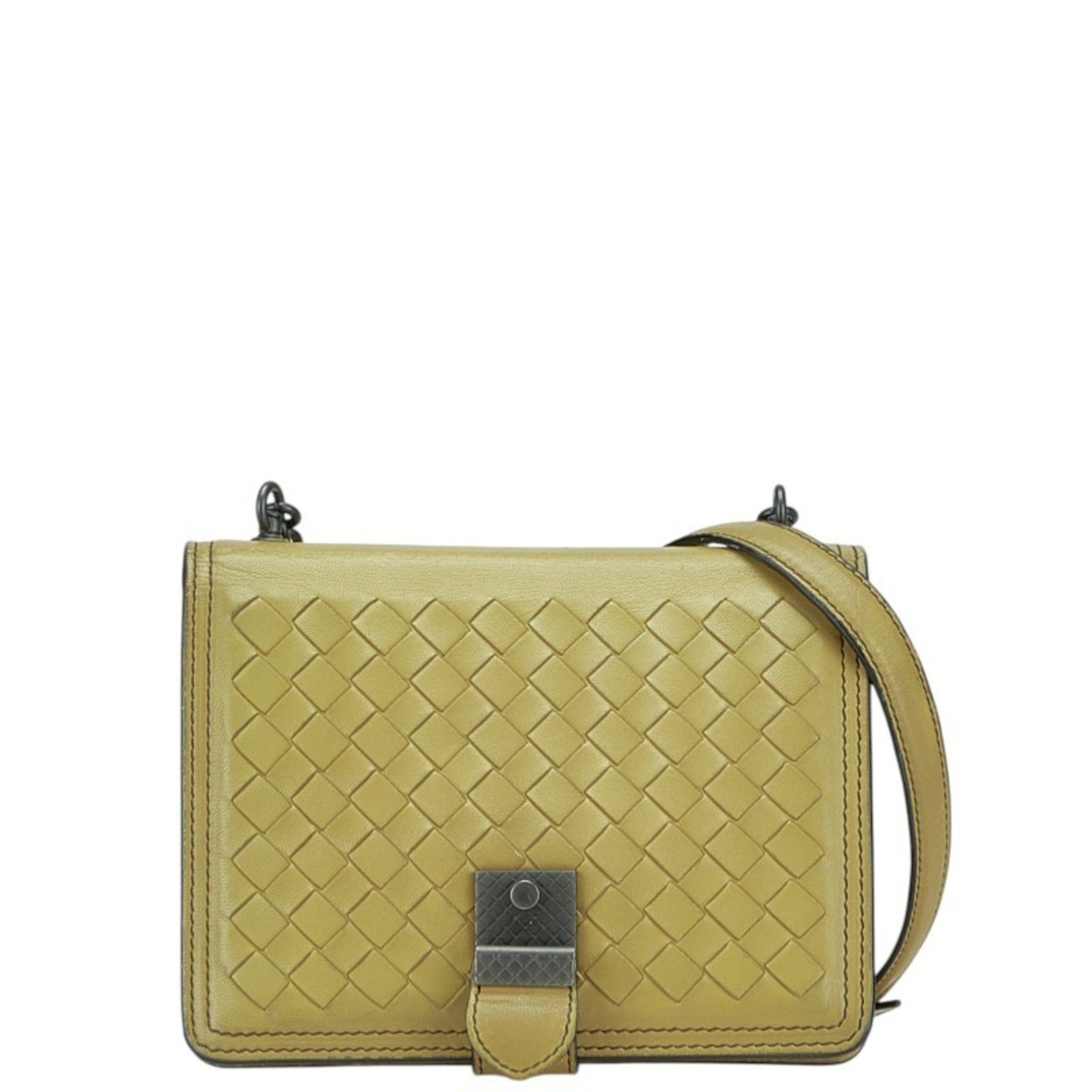 Bottega Veneta Intrecciato Chain Shoulder Bag in Leather