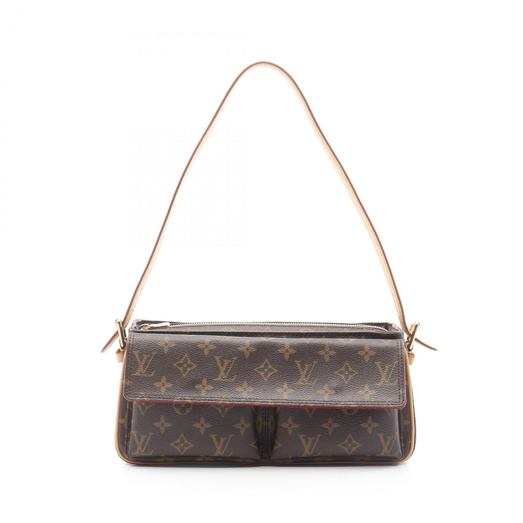 Louis Vuitton Vivacite MM Shoulder Bag Coated Canvas Leather Monogram