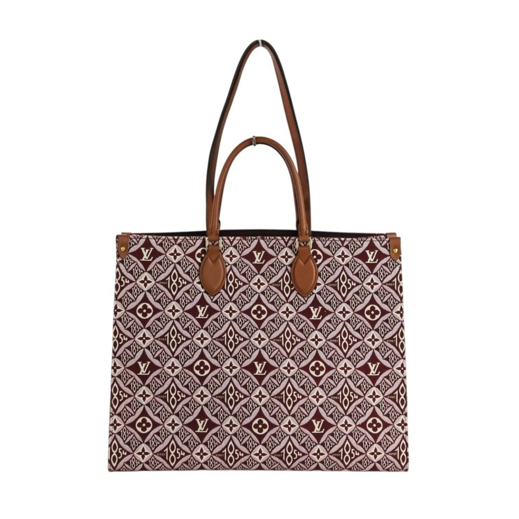LOUIS VUITTON On the Go GM Monogram Jacquard Tote/Shoulder Bag Bordeaux