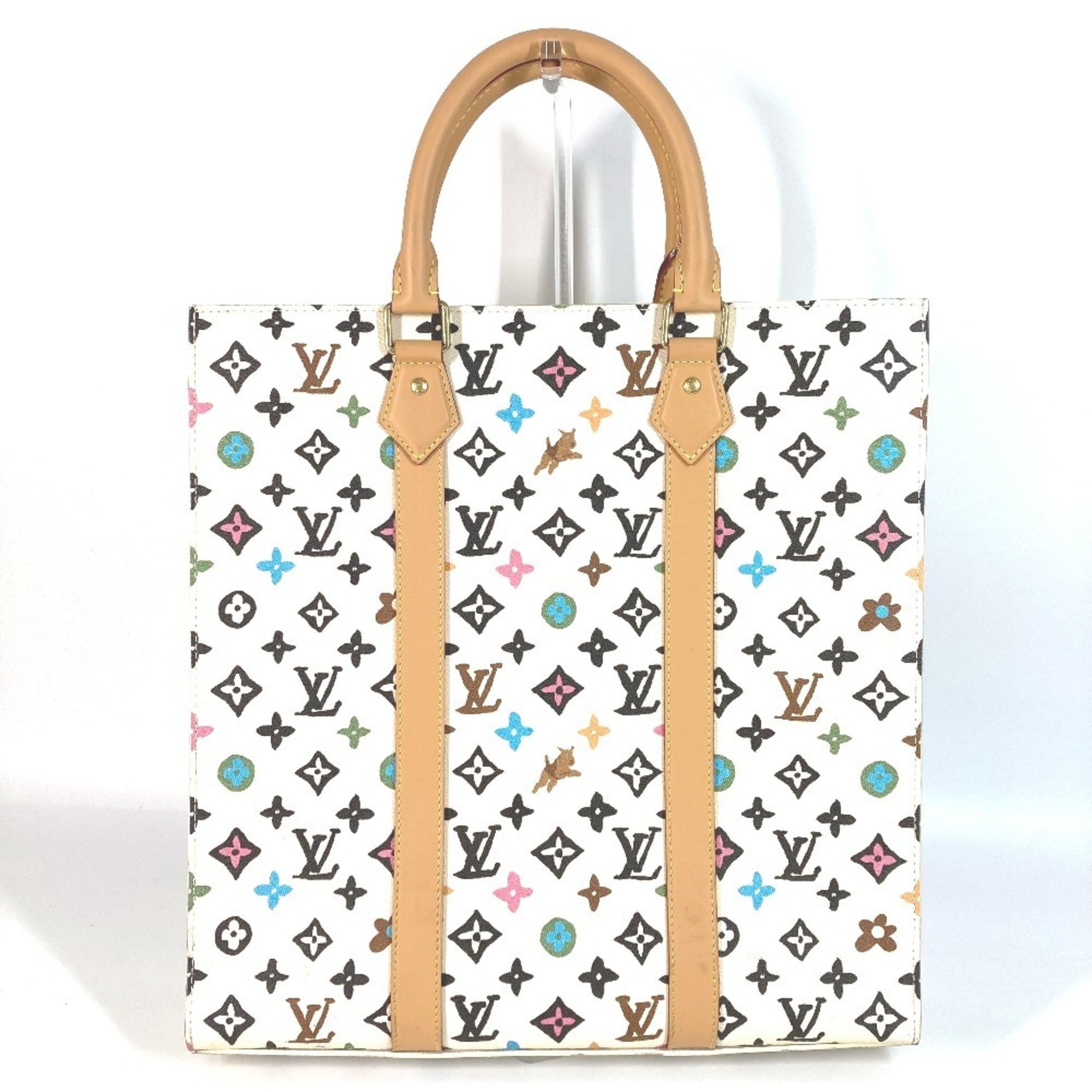 Louis Vuitton Monogram Craggy Sac Plat Tote Bag Vertical Handbag Men's Beige Like New