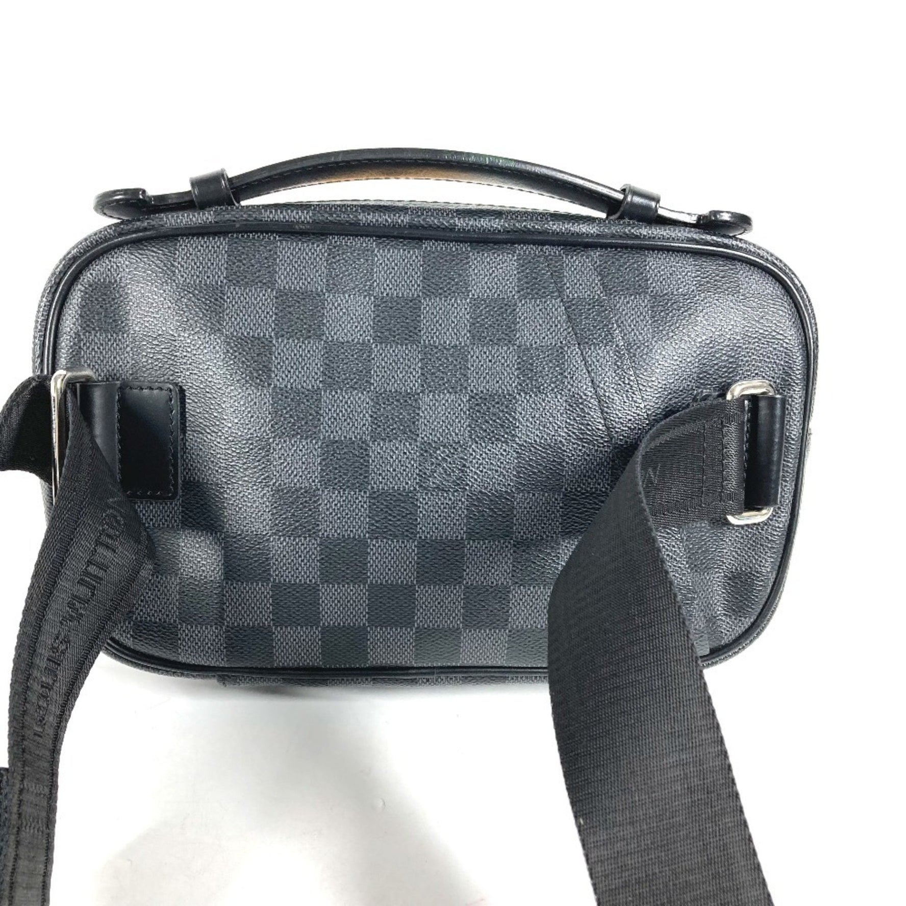 LOUIS VUITTON N41289 Damier Graphite Umbrella Shoulder Bag/Belt Bag/Body Bag in Canvas, Men's, Black