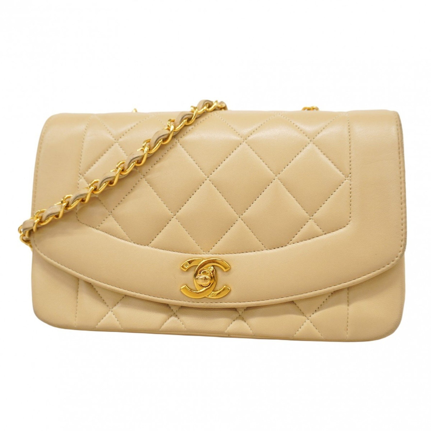 Chanel Diana Matelasse Chain Shoulder Bag in Lambskin