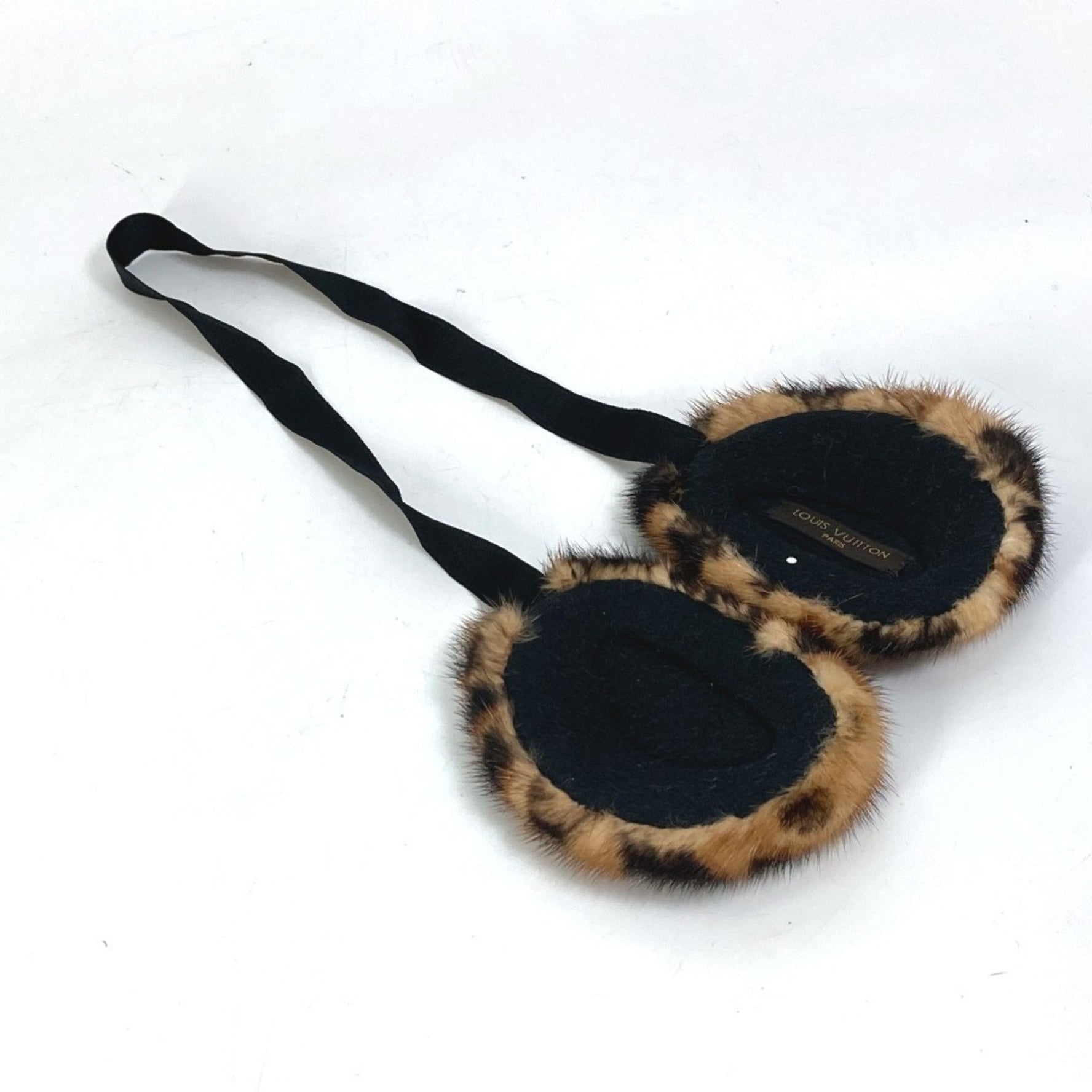 Louis Vuitton Leopard print earmuffs Earmuffs Ear warmers Mink Brown