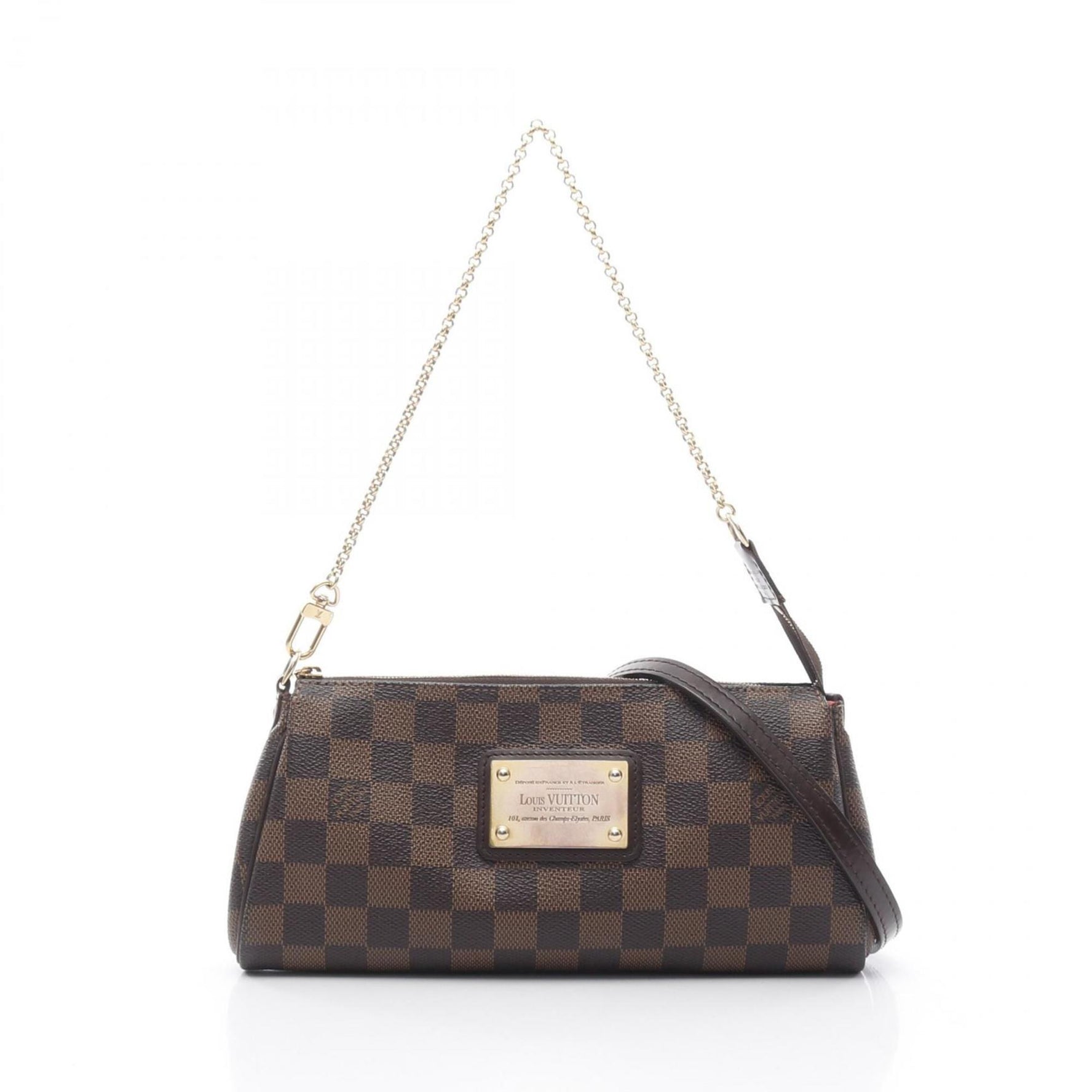 Louis Vuitton Eva Handbag Coated Canvas Leather Damier Brown