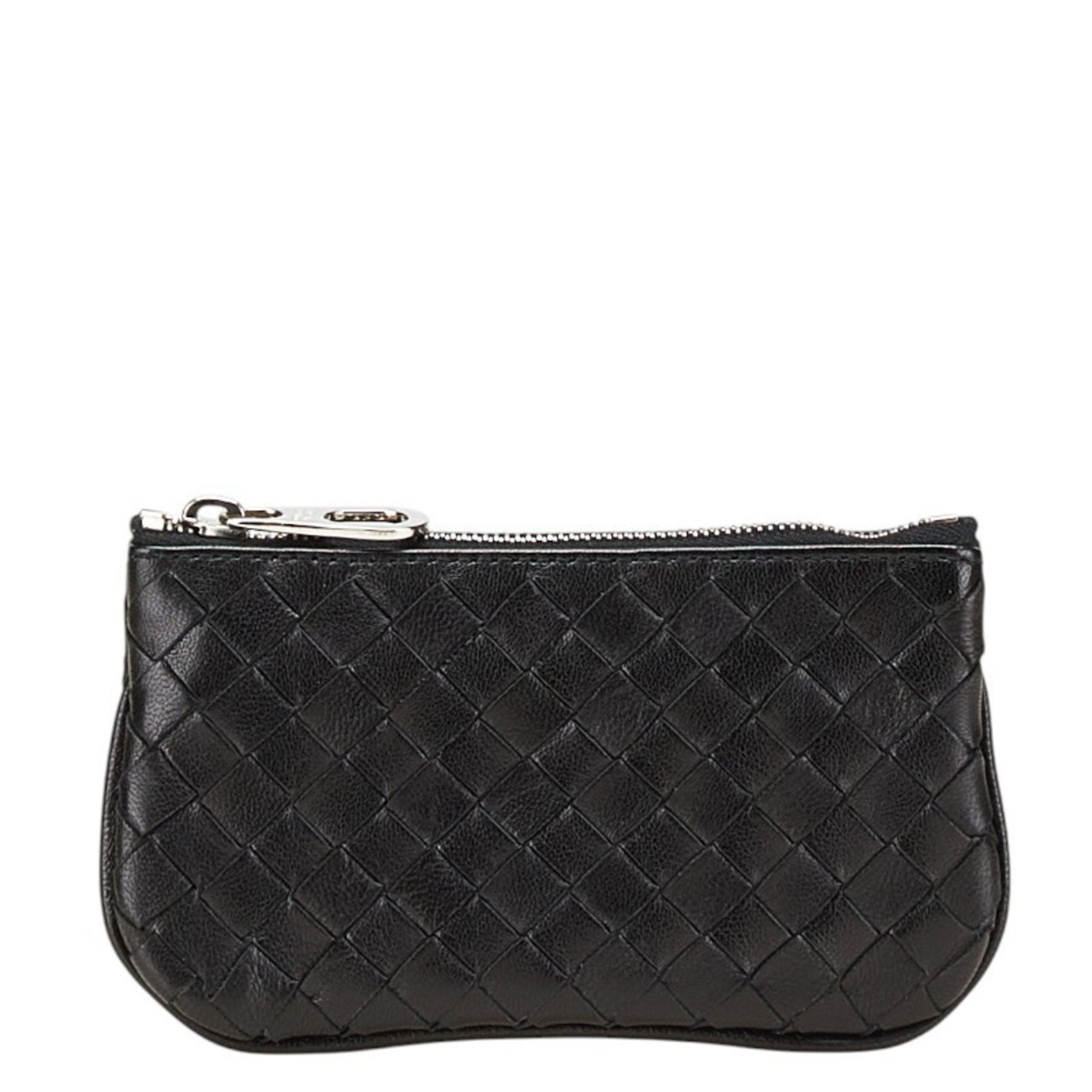 Bottega Veneta Intrecciato Coin Case in Black Leather for Men