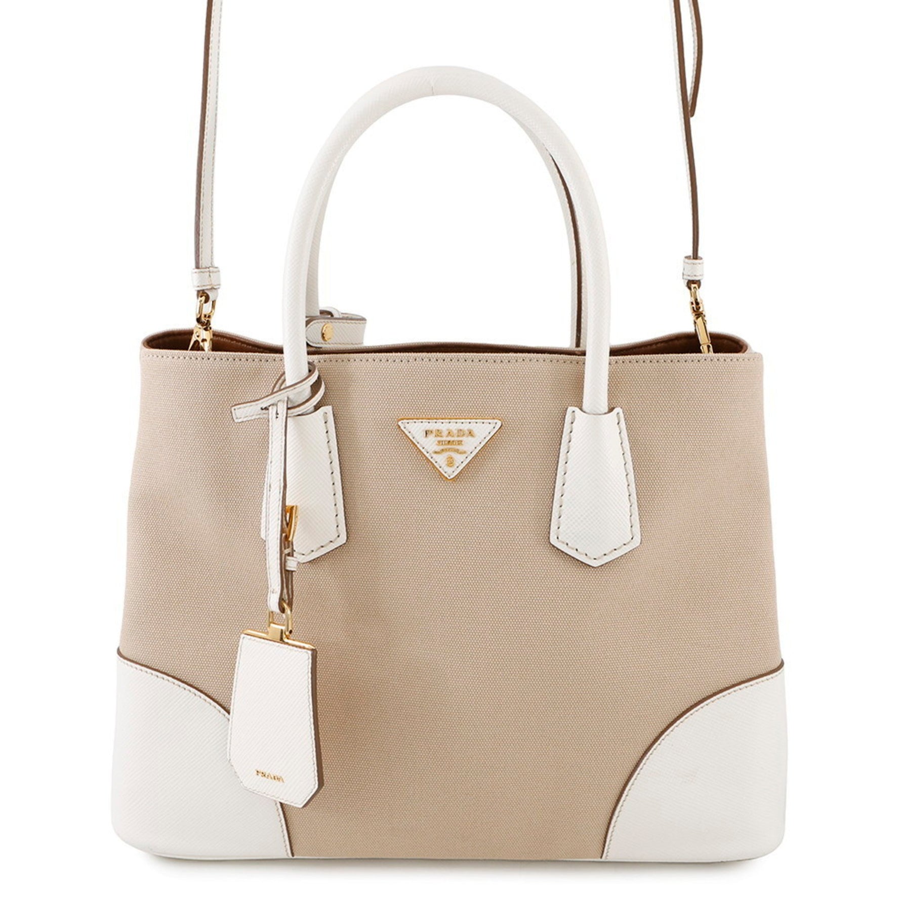 Prada Saffiano Cuir Canvas Handbag Shoulder Bag