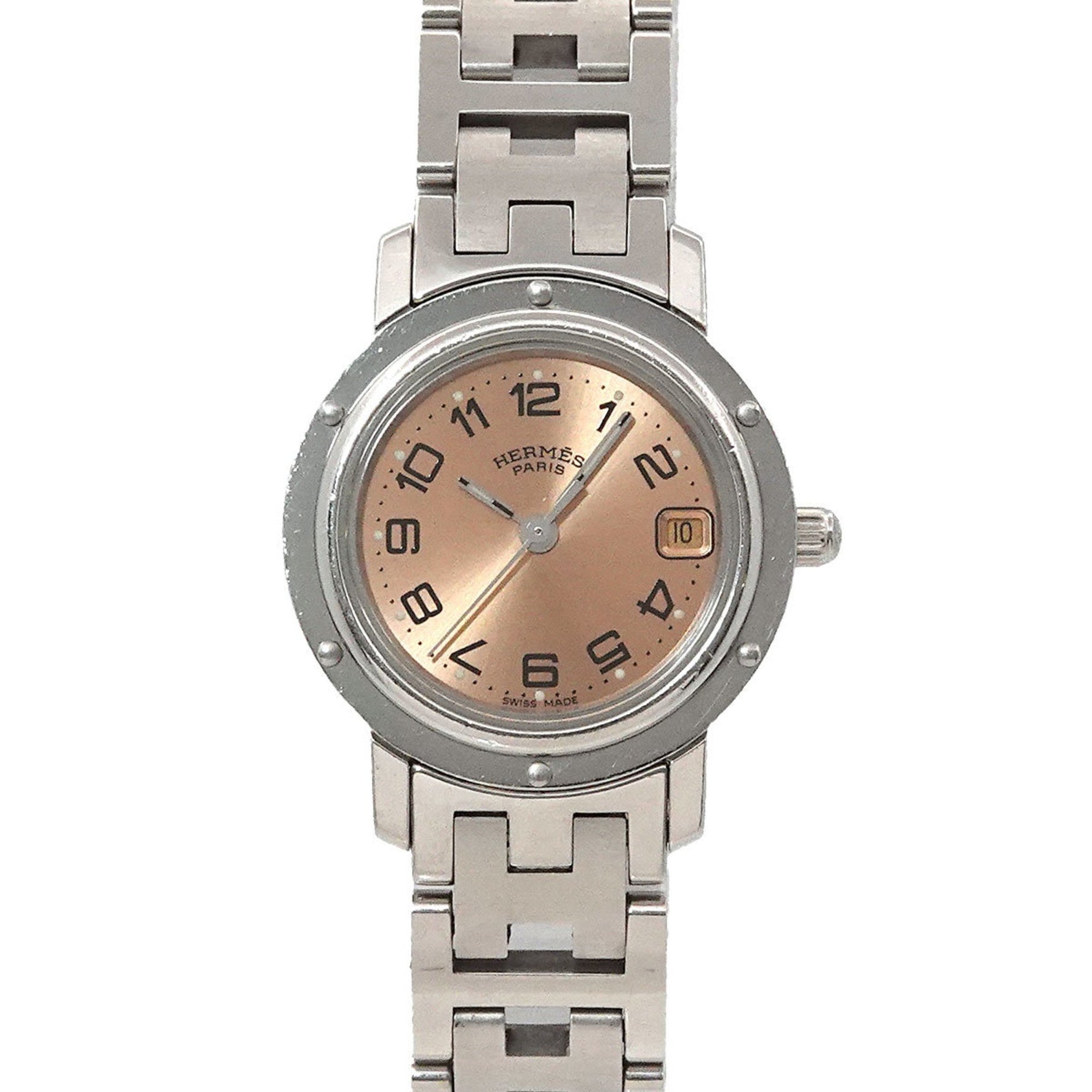 Hermès Clipper CL4 210 Women's Watch with Date, Pink Quartz Movement