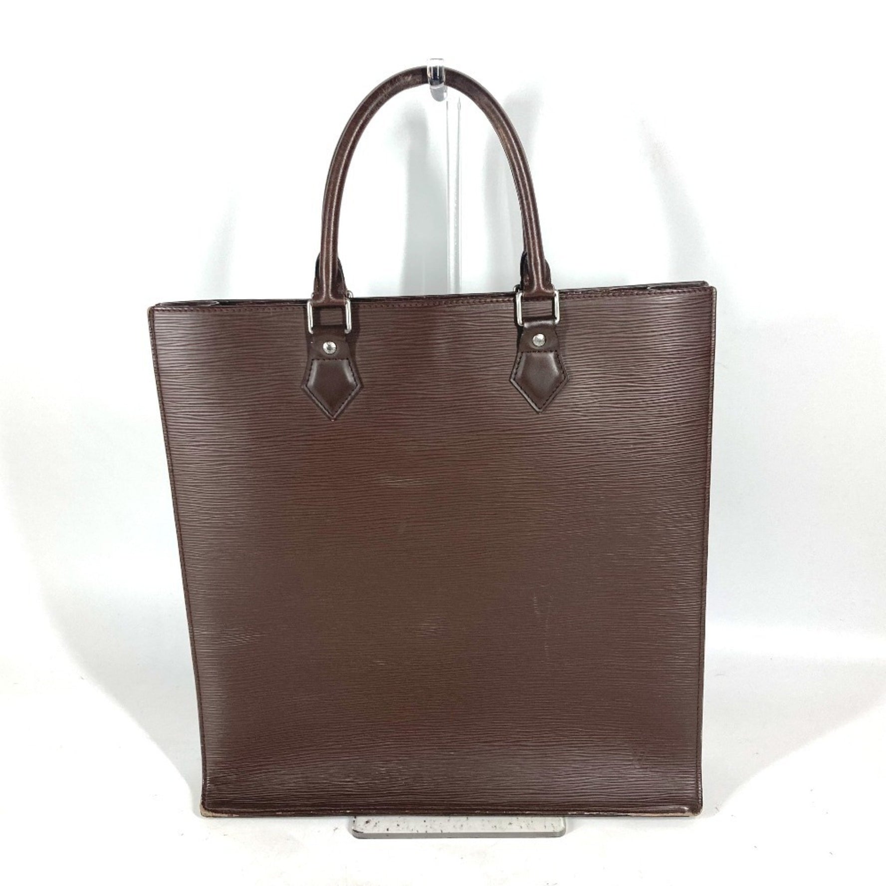 Louis Vuitton Epi Sac Plat Bag Handbag Vertical Leather Men's Mocha