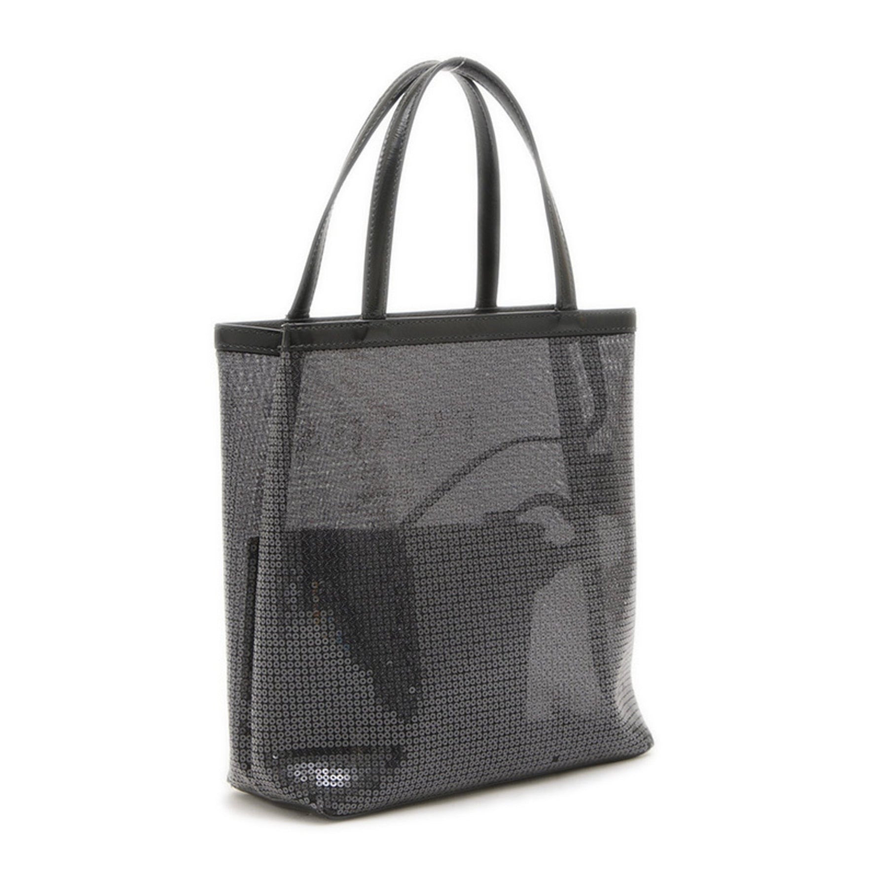 Prada Sequin Mesh Handbag Black with Pouch 1GB417