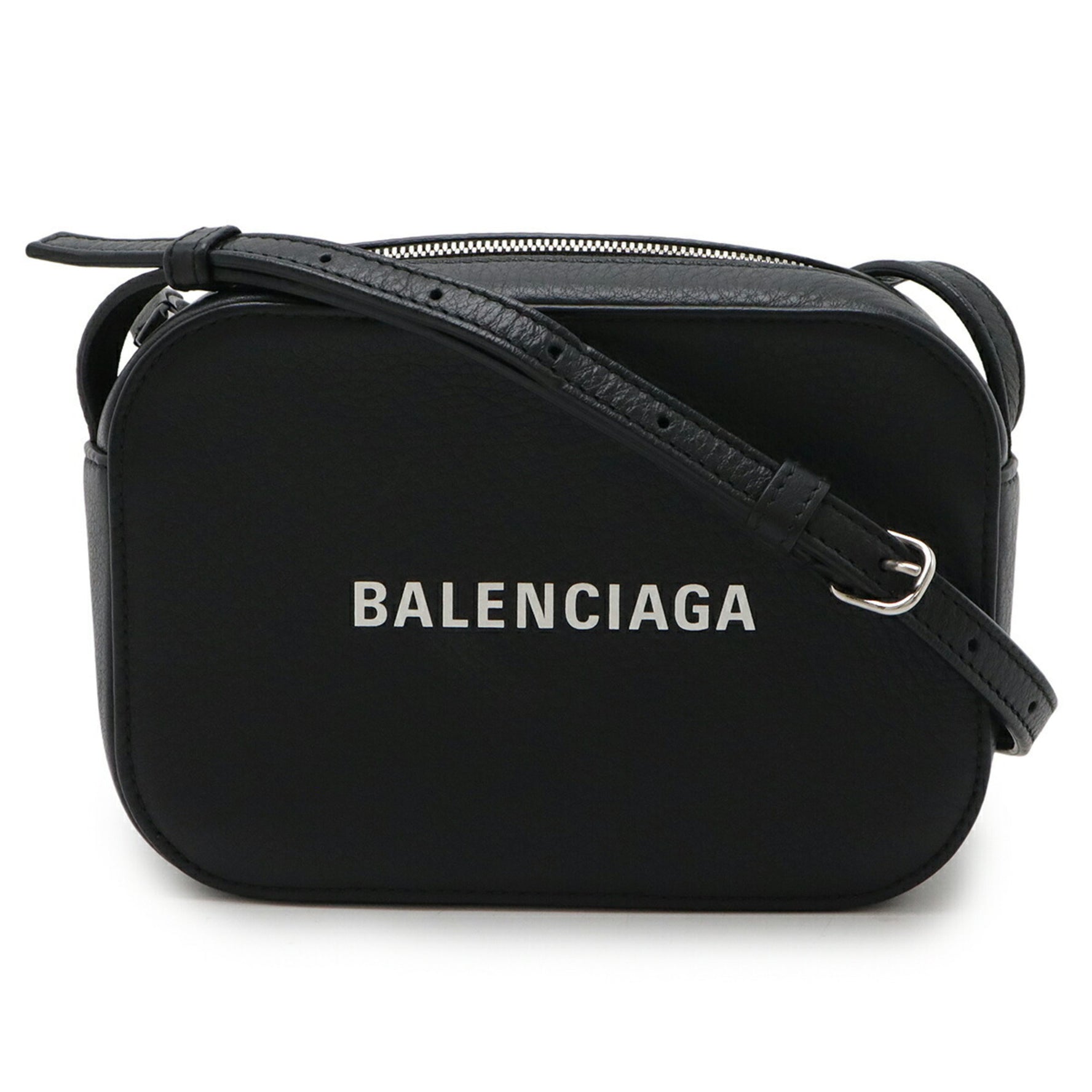 BALENCIAGA Everyday Camera Bag XS Shoulder Pochette Leather Black