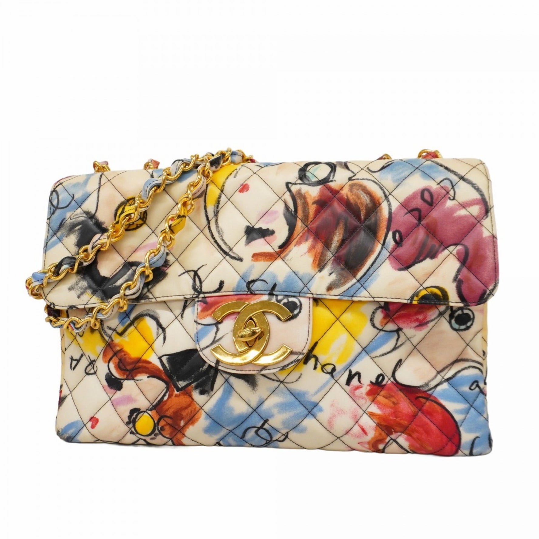 Chanel Shoulder Bag Deca Matelasse W Chain Multicolor Hawaii Limited Edition Ladies P939173