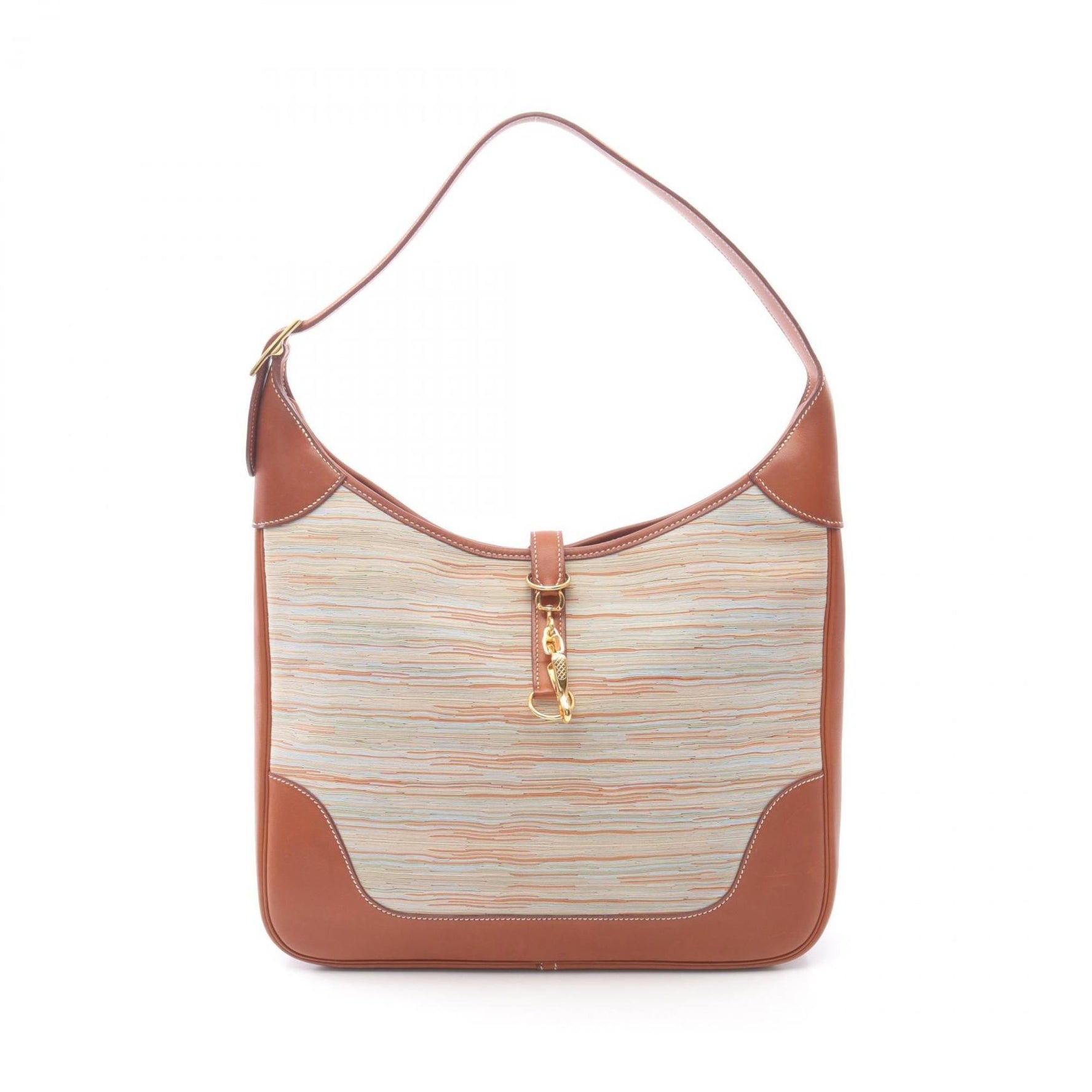 Hermes Hermès Trim 35 Noisette Shoulder Bag in Vivarato Box Calf Leather, Brown and Multicolor