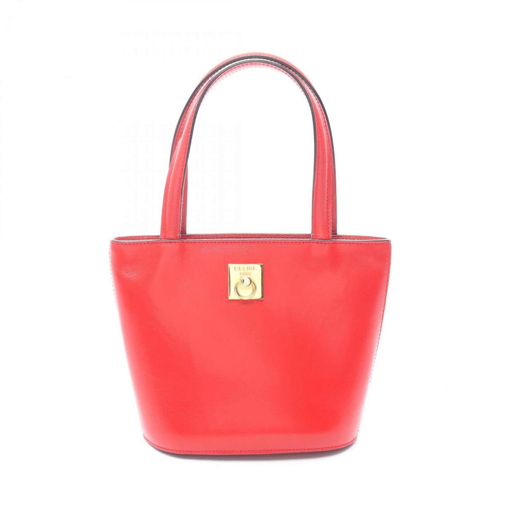 Celine Mini Tote Handbag, Leather, Red