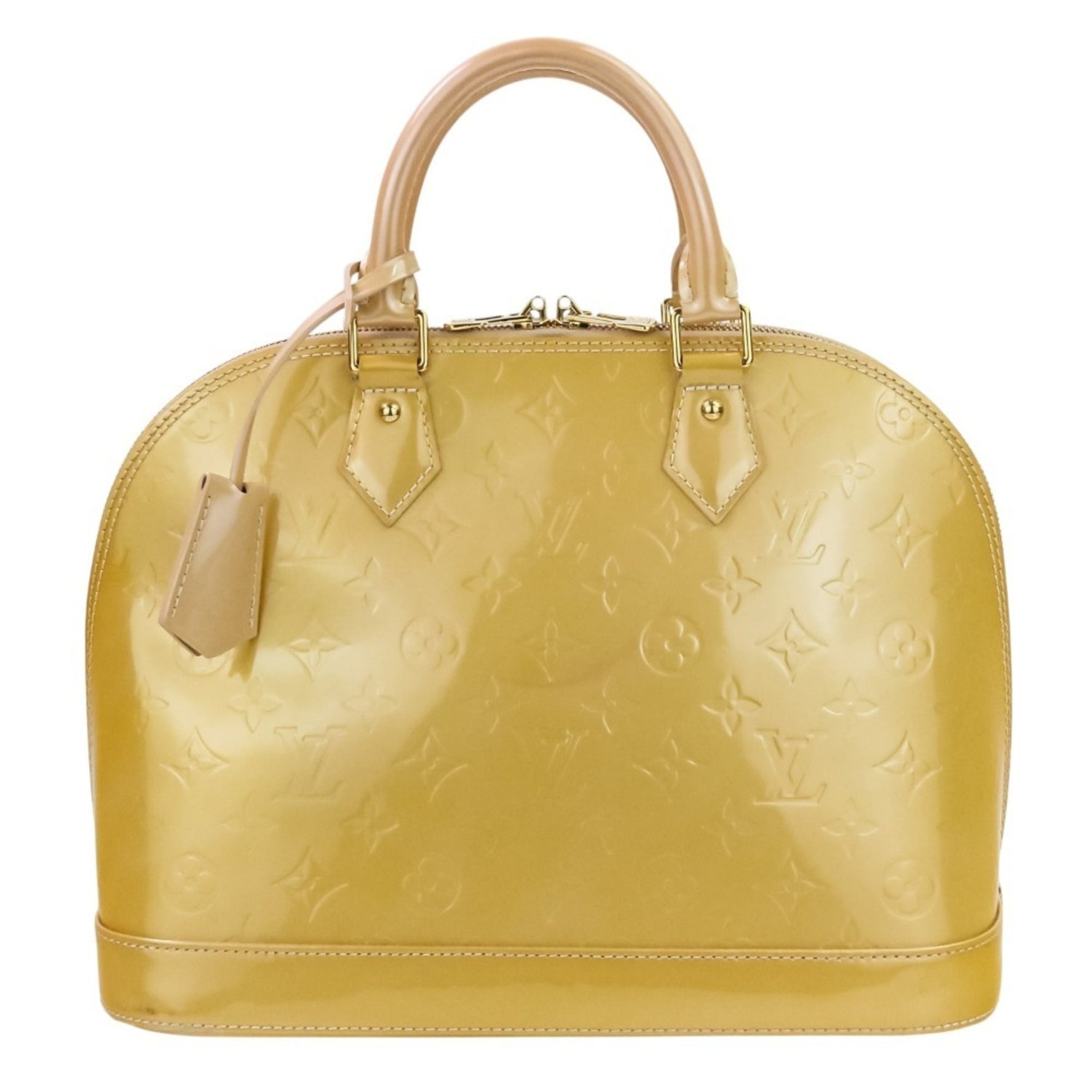 LOUIS VUITTON Monogram Vernis Alma PM Handbag Citrine