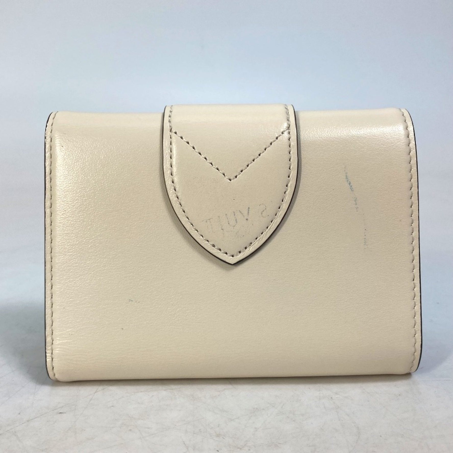 LOUIS VUITTON M69176 LV Pont Neuf Compact Tri-fold Wallet, Leather, Women's, Creme White