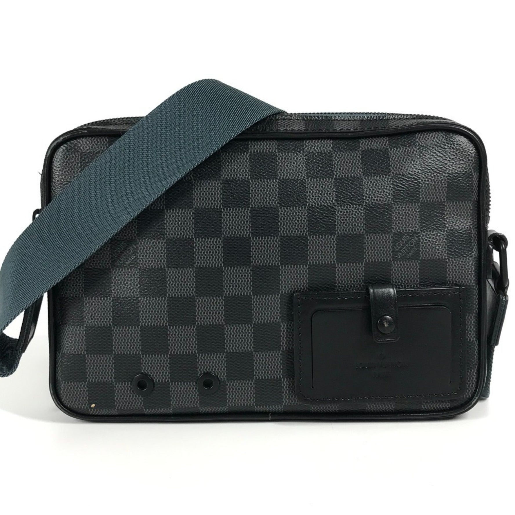LOUIS VUITTON Damier Graphite Alpha Messenger Bag, Crossbody Shoulder Canvas, Unisex, Black