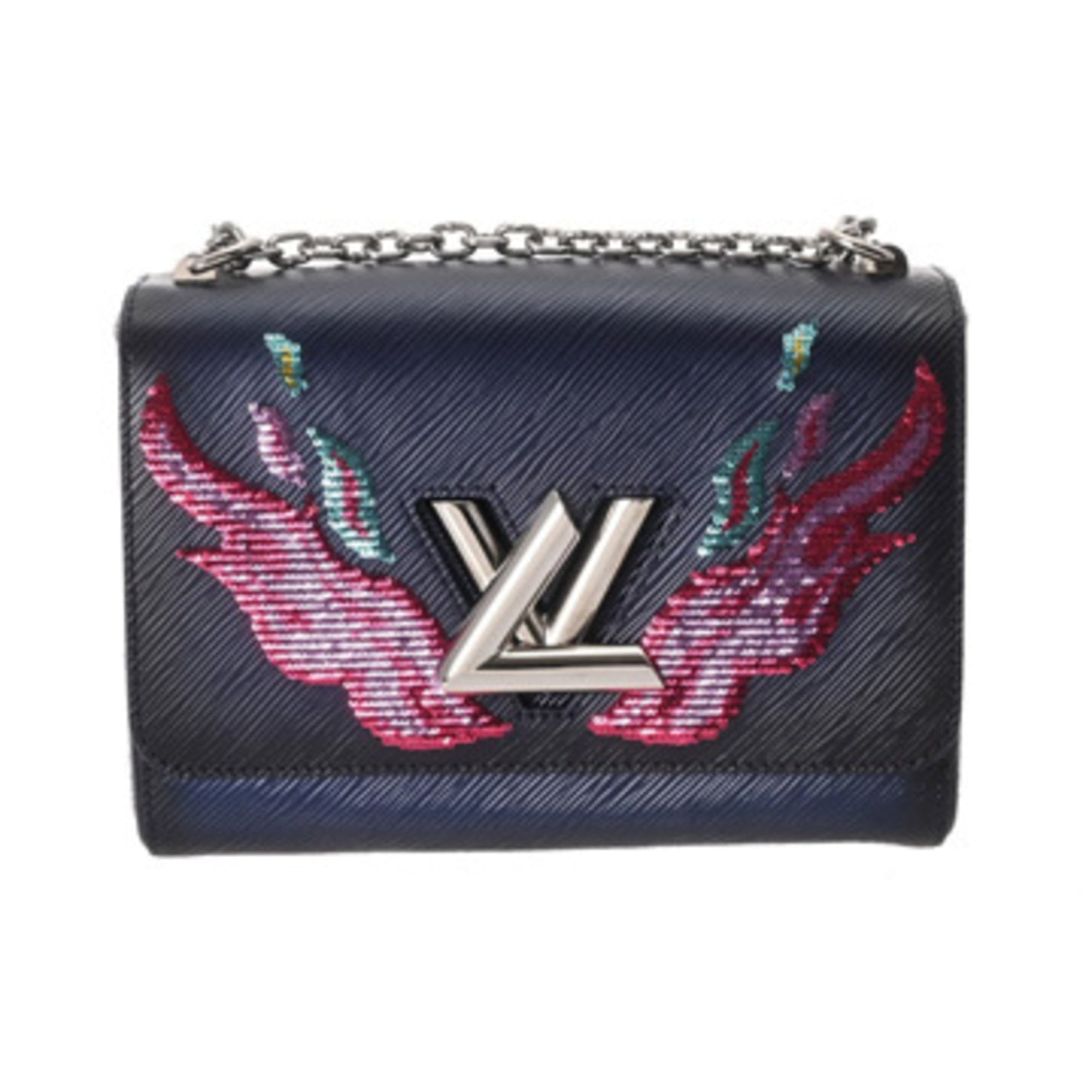 LOUIS VUITTON Epi Twist MM Leather Sequin Shoulder Bag, Rank B, Pre-owned, Ginzo