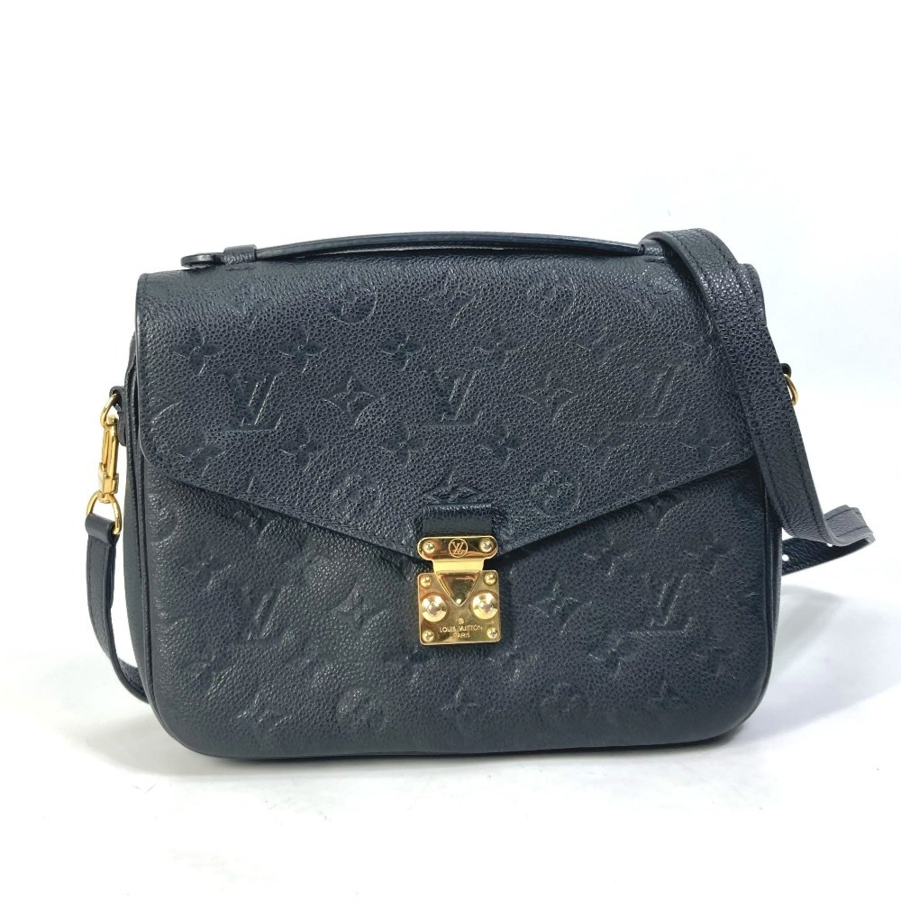 LOUIS VUITTON M41487 Monogram Empreinte Pochette Metis MM 2-Way Handbag/Shoulder Bag in Leather, Women's, Noir Black