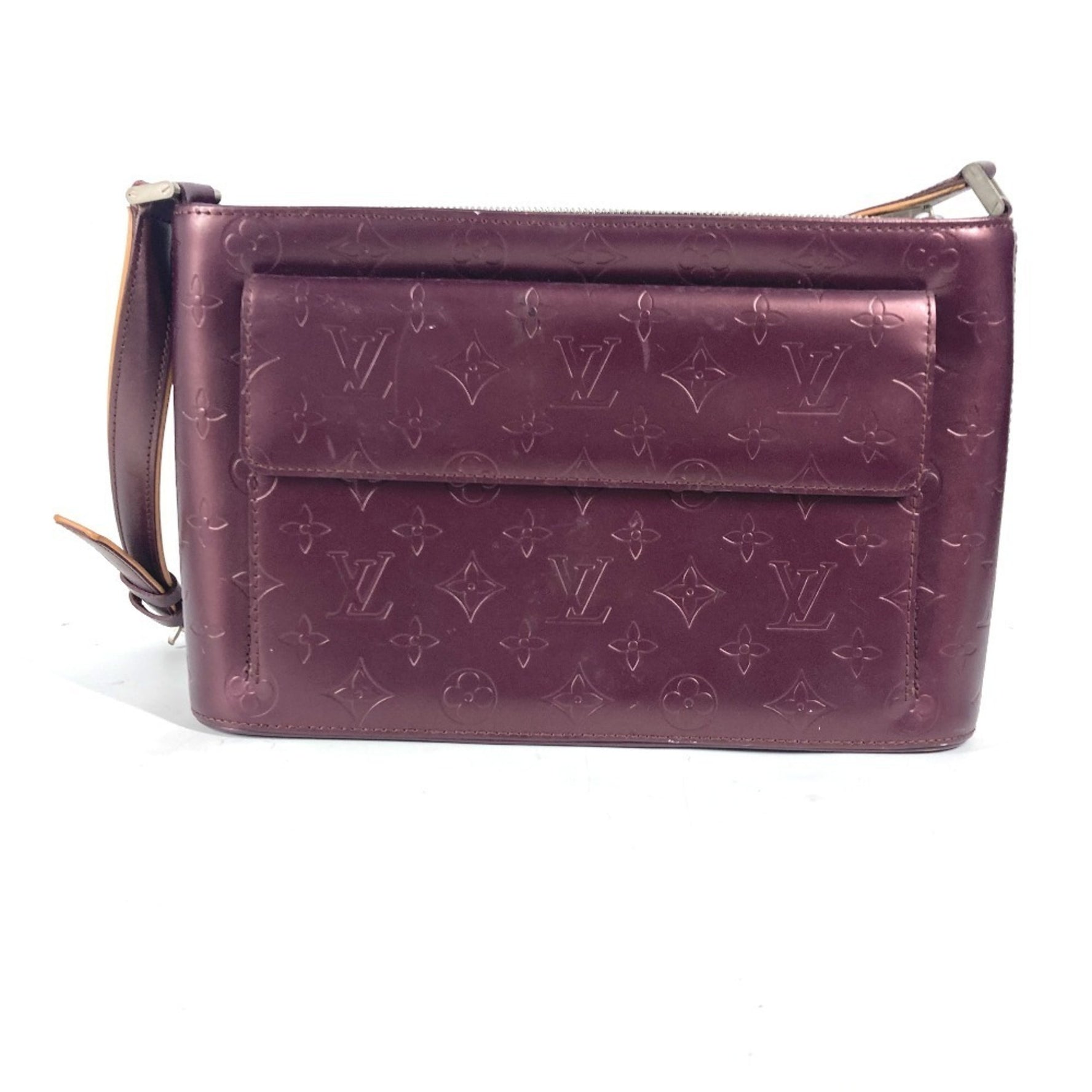 Louis Vuitton Monogram Matte Alston Bag Shoulder Leather Men's Violet Purple