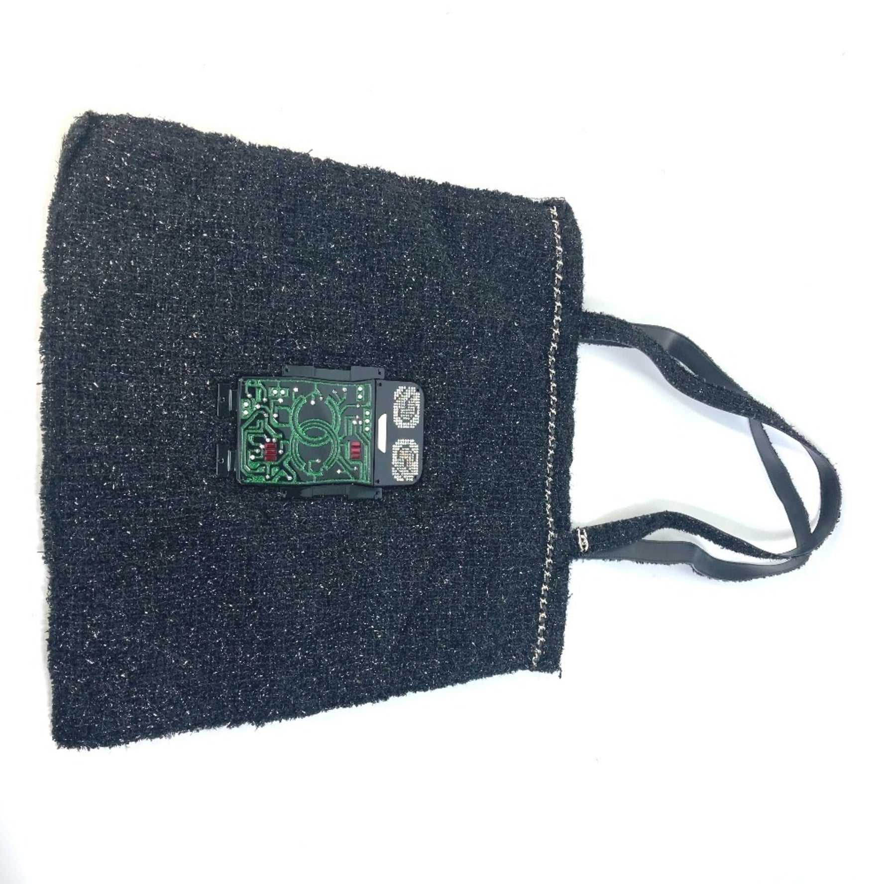 CHANEL CC Coco Mark Rhinestone Pearl Robot Large Chain Shopping Bag Shoulder Tote Tweed