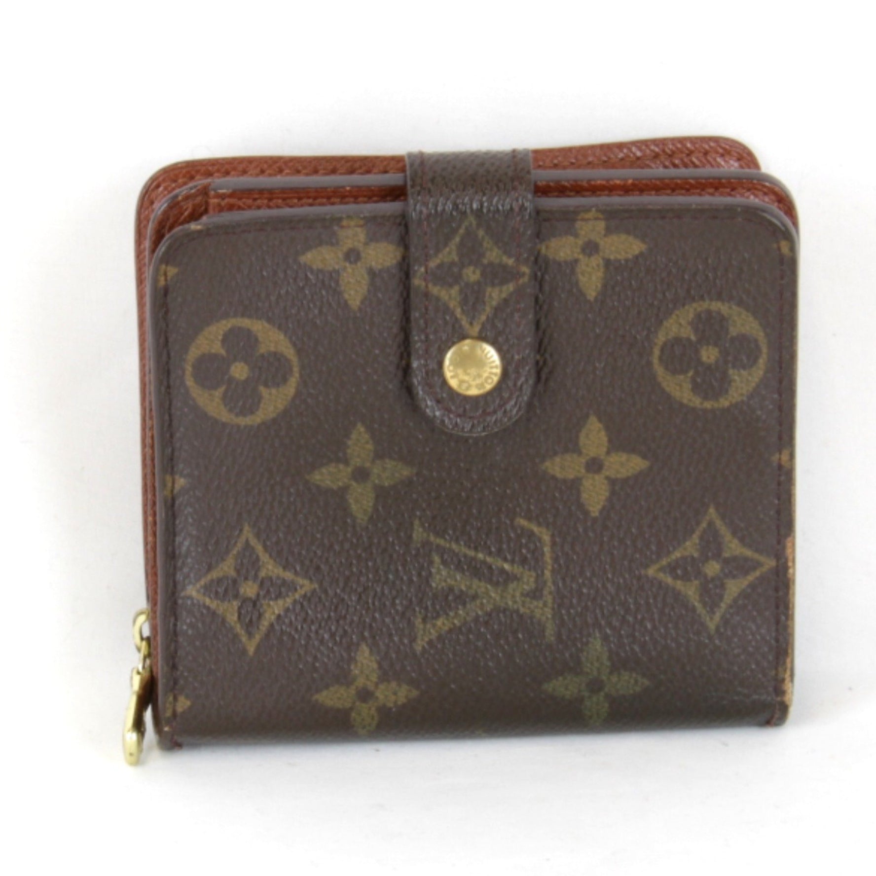 LOUIS VUITTON Louis Vuitton Compact Zip Bi-fold Wallet Monogram Canvas Brown Women's