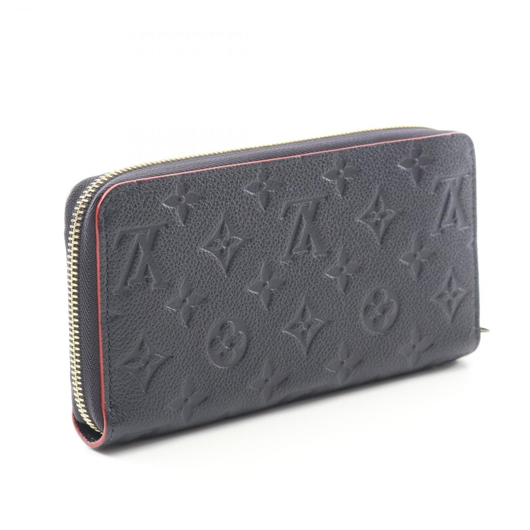 Louis Vuitton Zippy Wallet, Monogram Empreinte, Marine Rouge, Round Long Leather, Navy and Red
