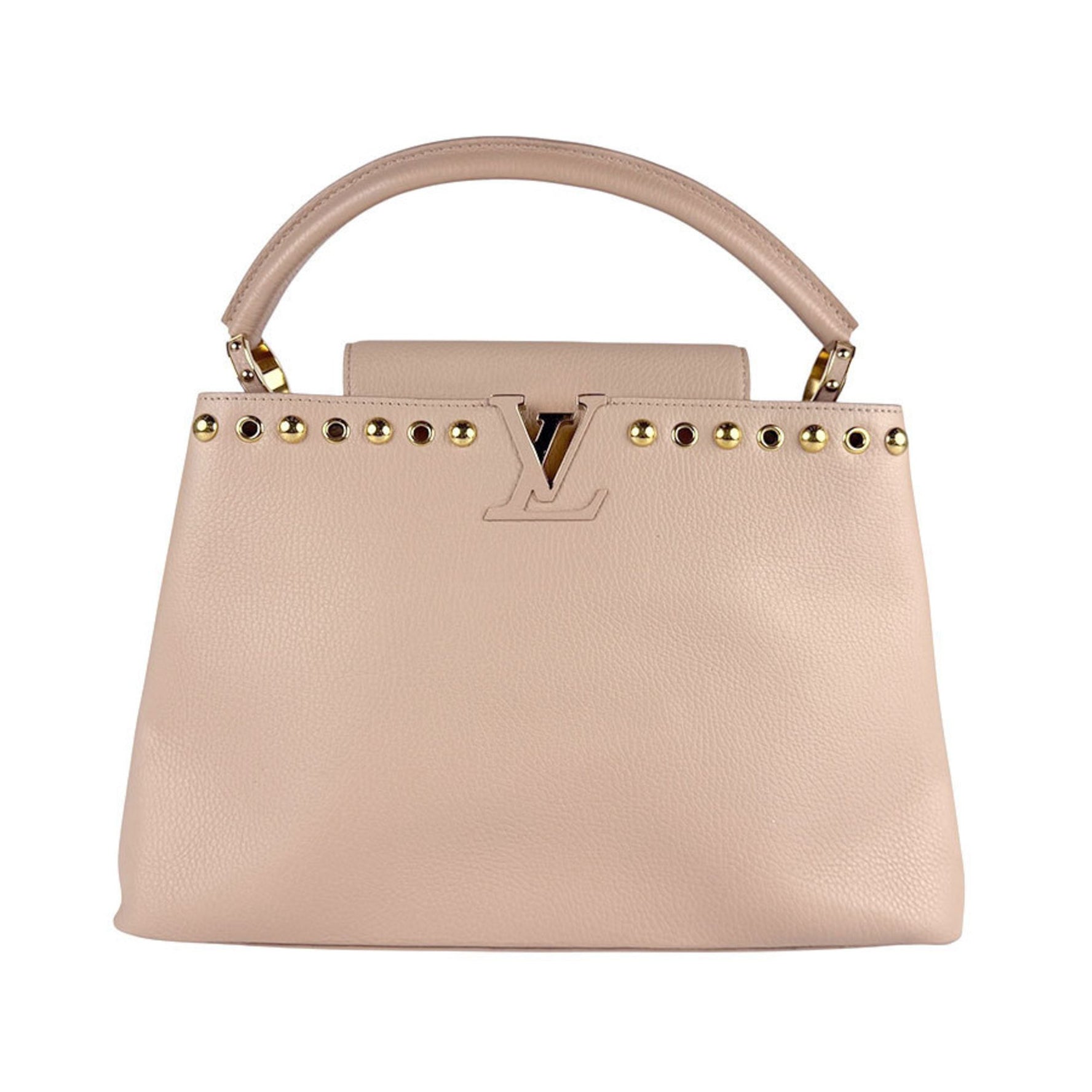 Louis Vuitton Capucines MM Shoulder Bag/Handbag in Pink Beige Leather