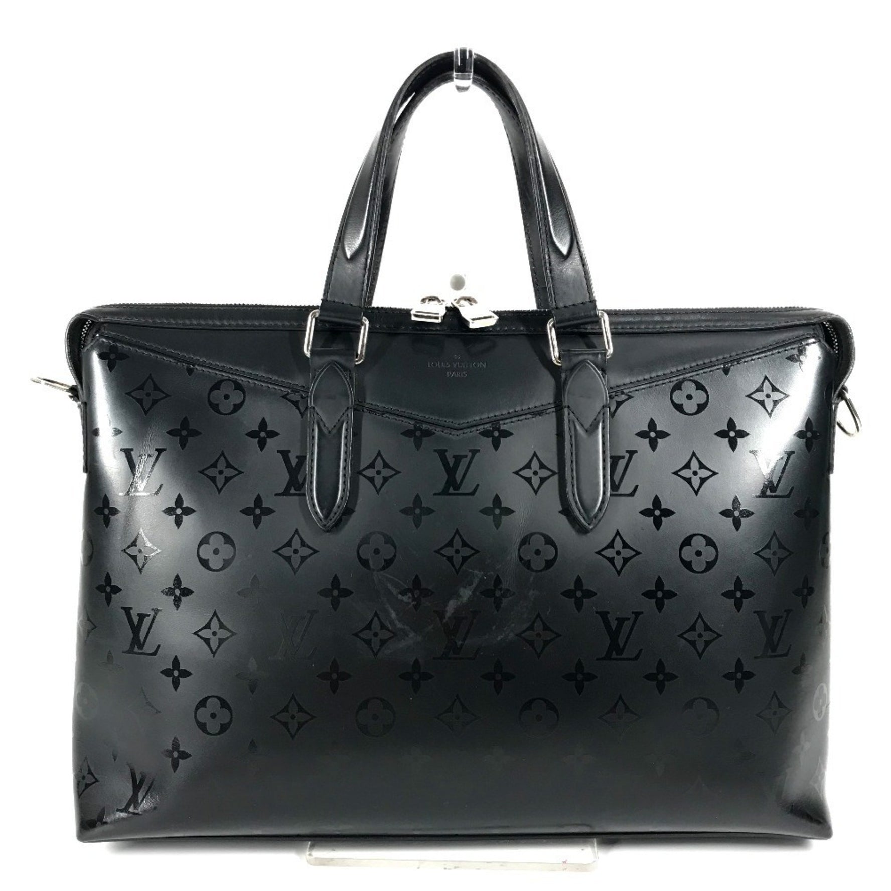 Louis Vuitton Monogram Illusion Briefcase, Tote Bag, Handbag, Business Leather, Men's, Noir, Black