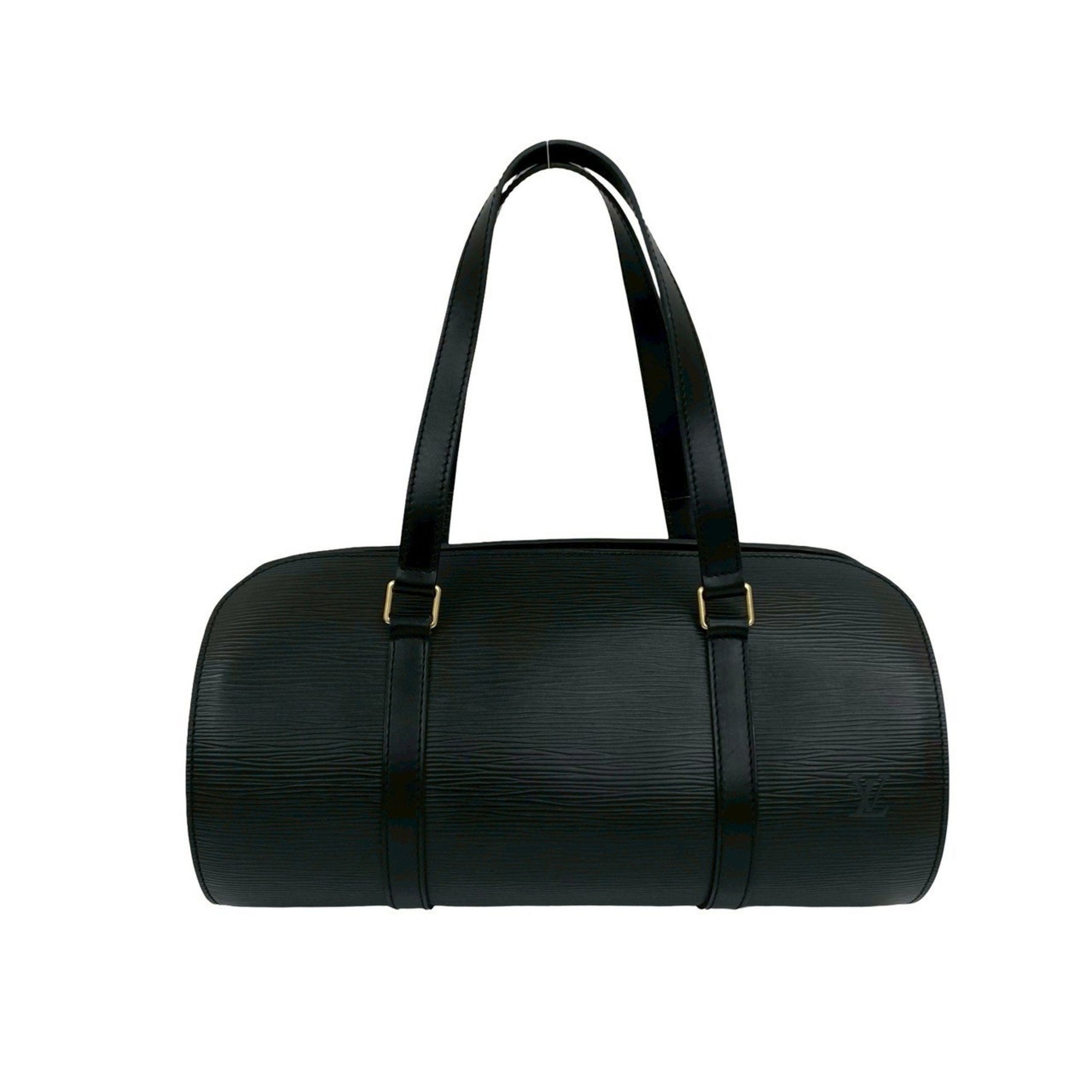 Louis Vuitton Soufflot Epi Leather Handbag, Mini Boston Bag, Drum Noir, 481-7