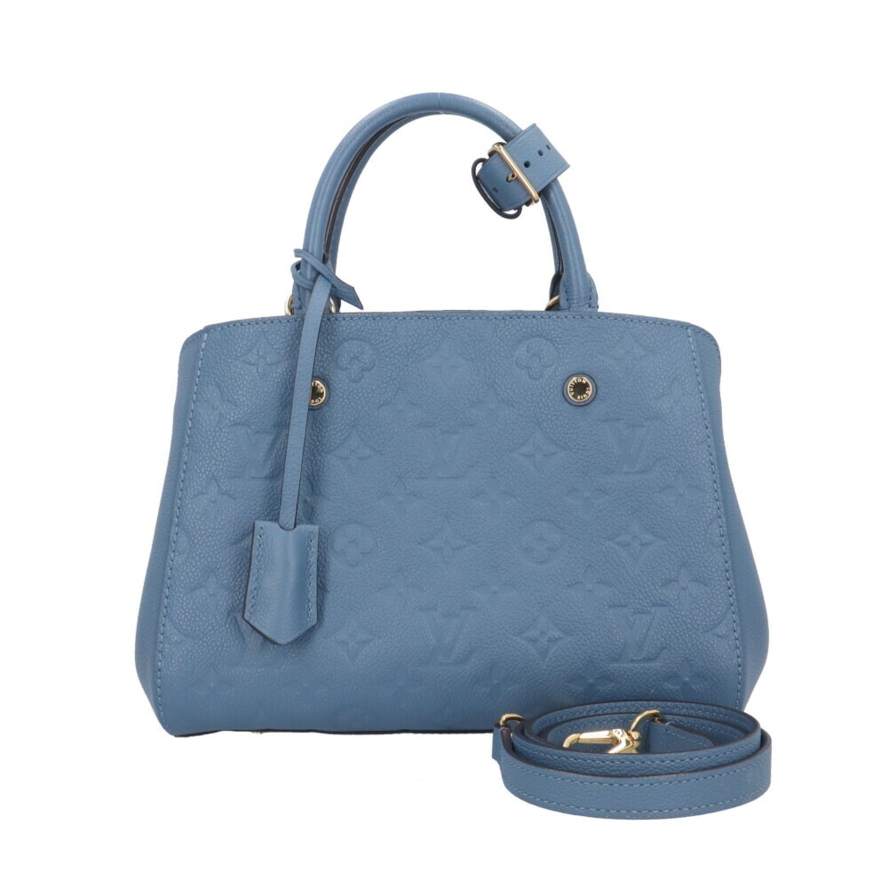 Louis Vuitton Montaigne BB Monogram Empreinte Shoulder Bag Blue LOUIS VUITTON