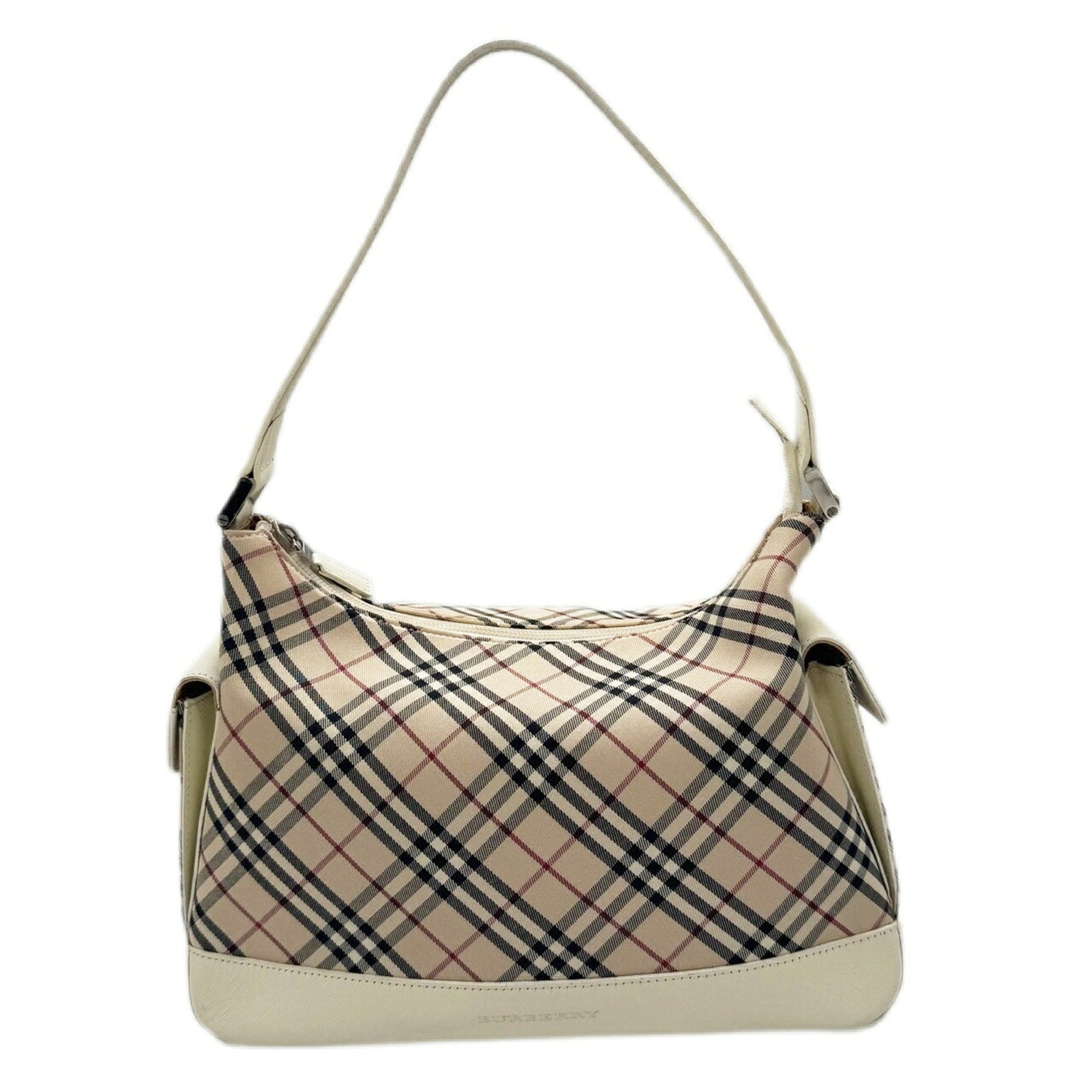 BURBERRY Nova Check Pattern White/Beige Canvas Bag for Women