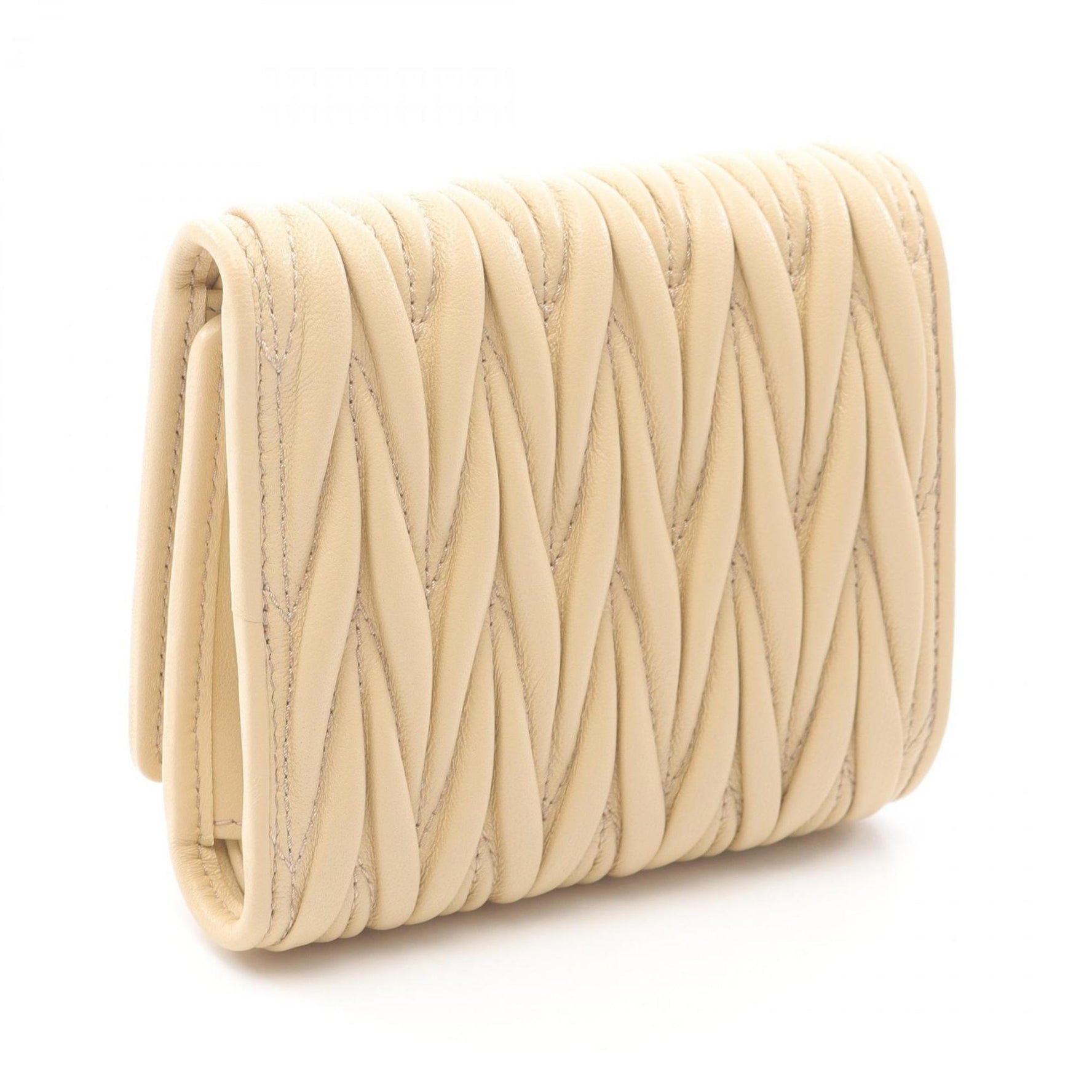 Miu Miu Miu MATELASSE'MIU Matelasse Tri-fold Wallet, Leather