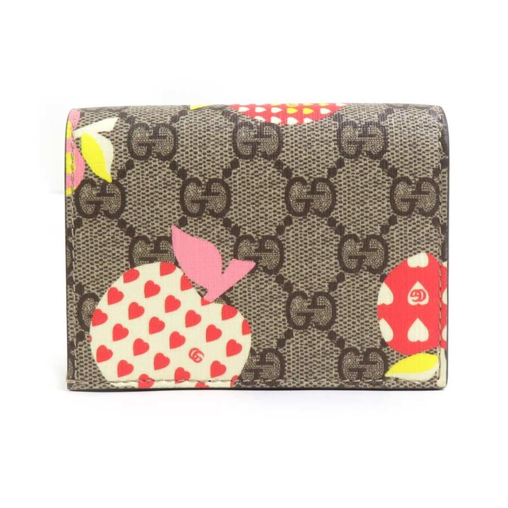 GUCCI Bi-fold wallet GG Supreme canvas brown x multi-color women's 56105a