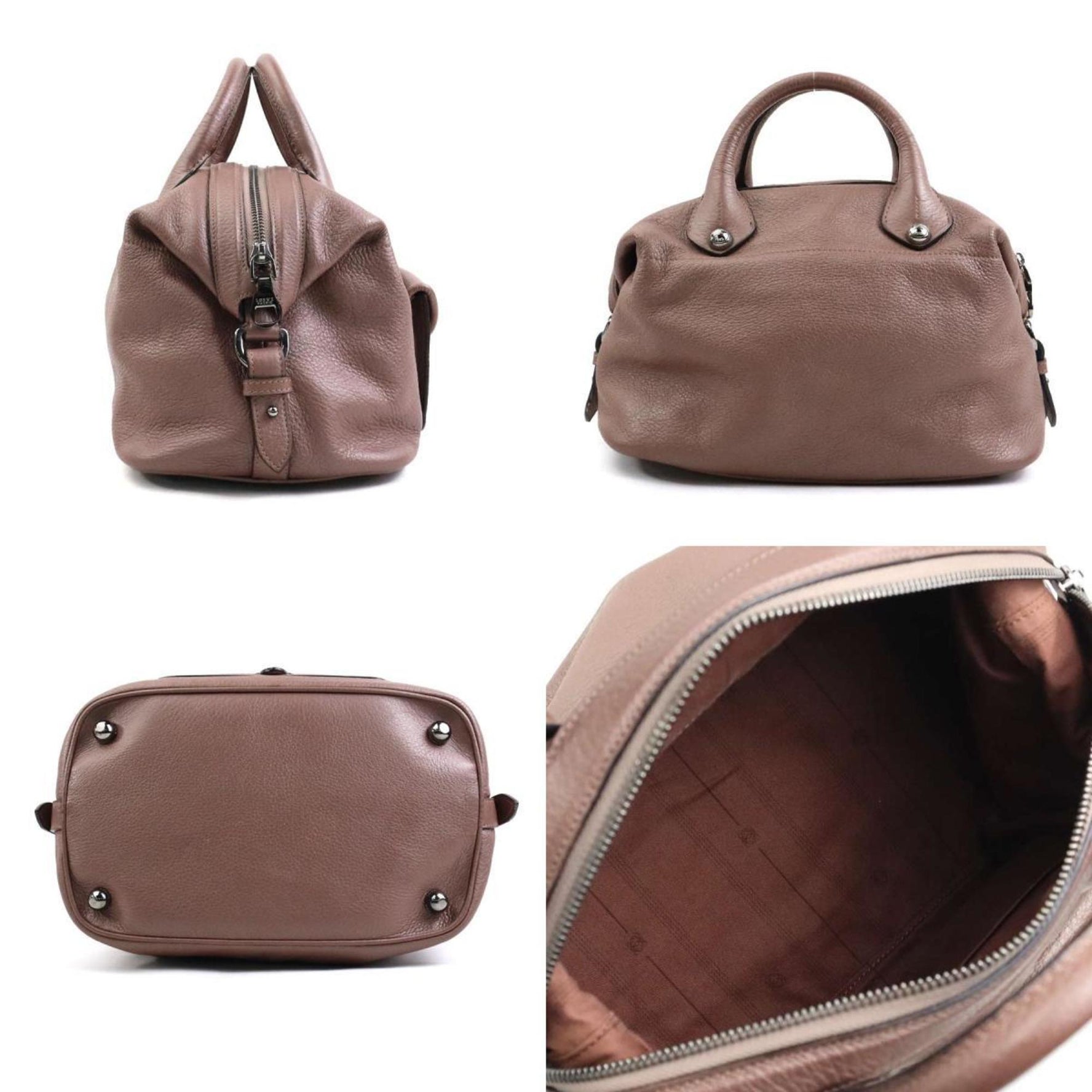 LOEWE handbag shoulder bag May leather pink brown ladies