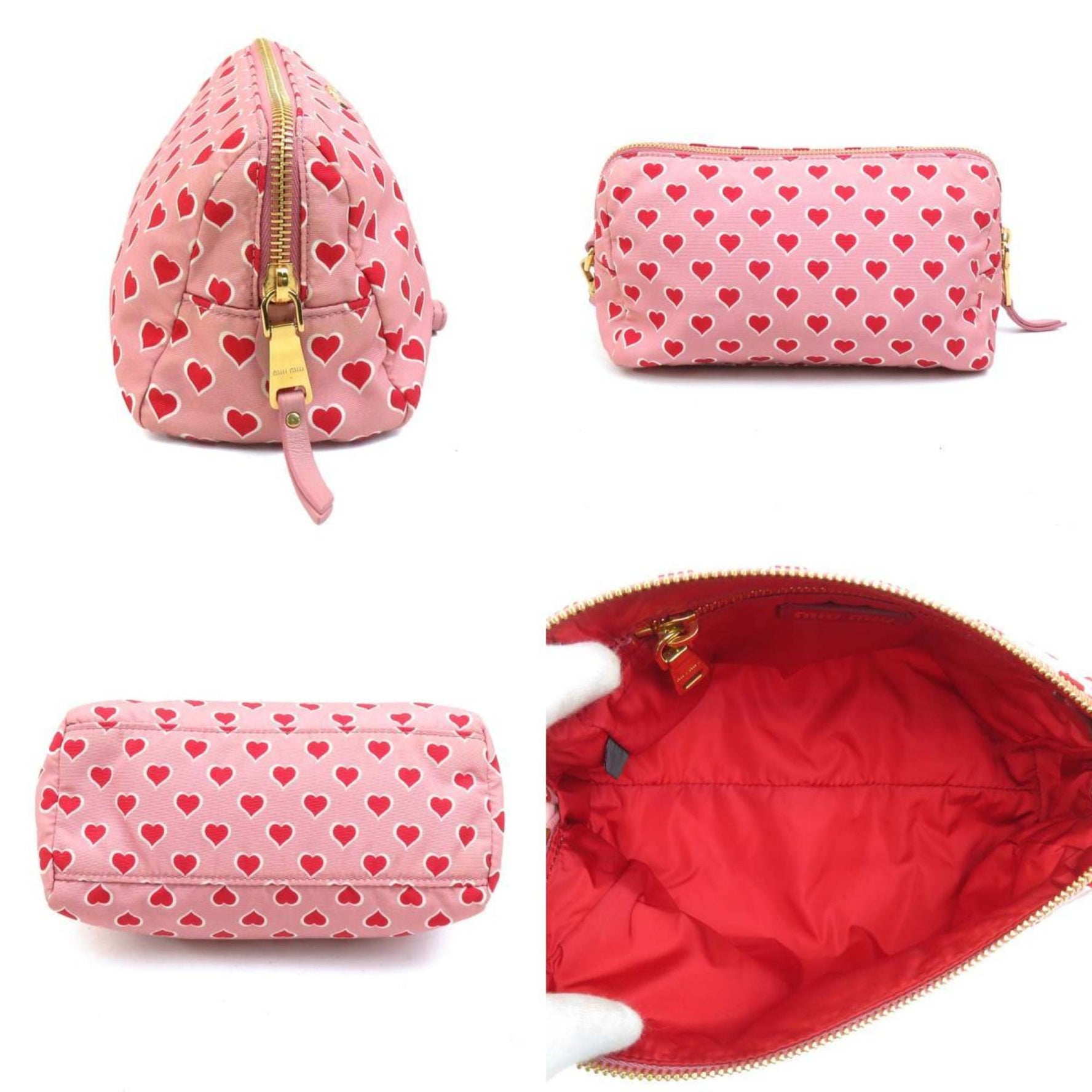 Miu Miu Miu Nylon Canvas Pouch