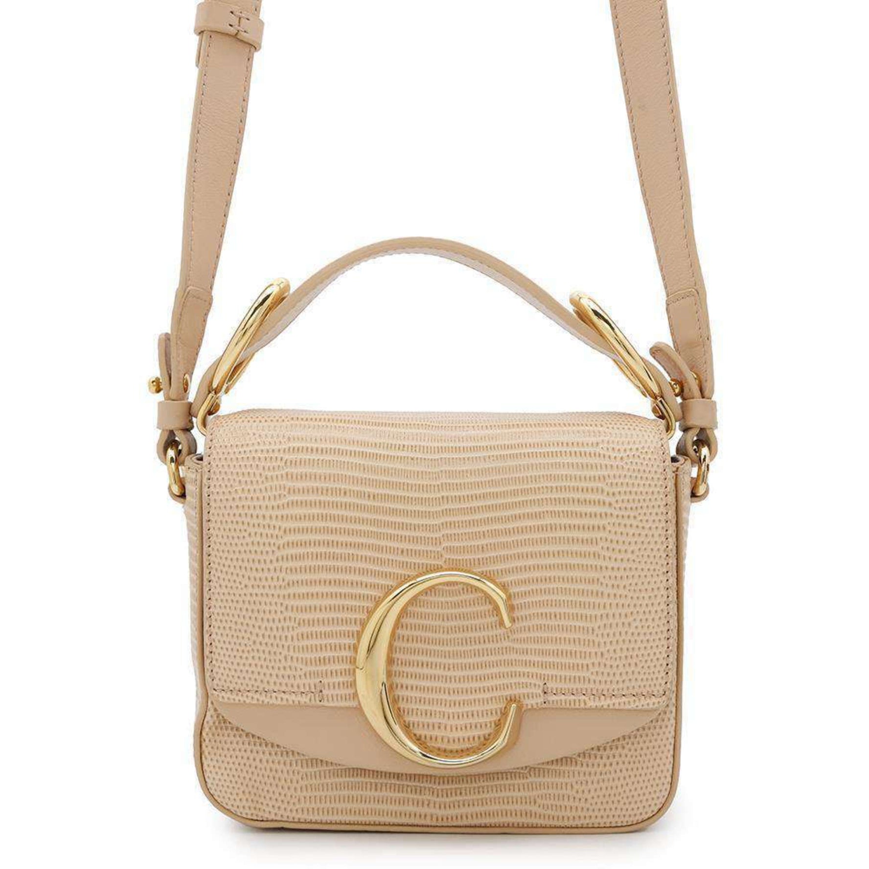 Chloé Chloe Shoulder Bag C Embossed Leather