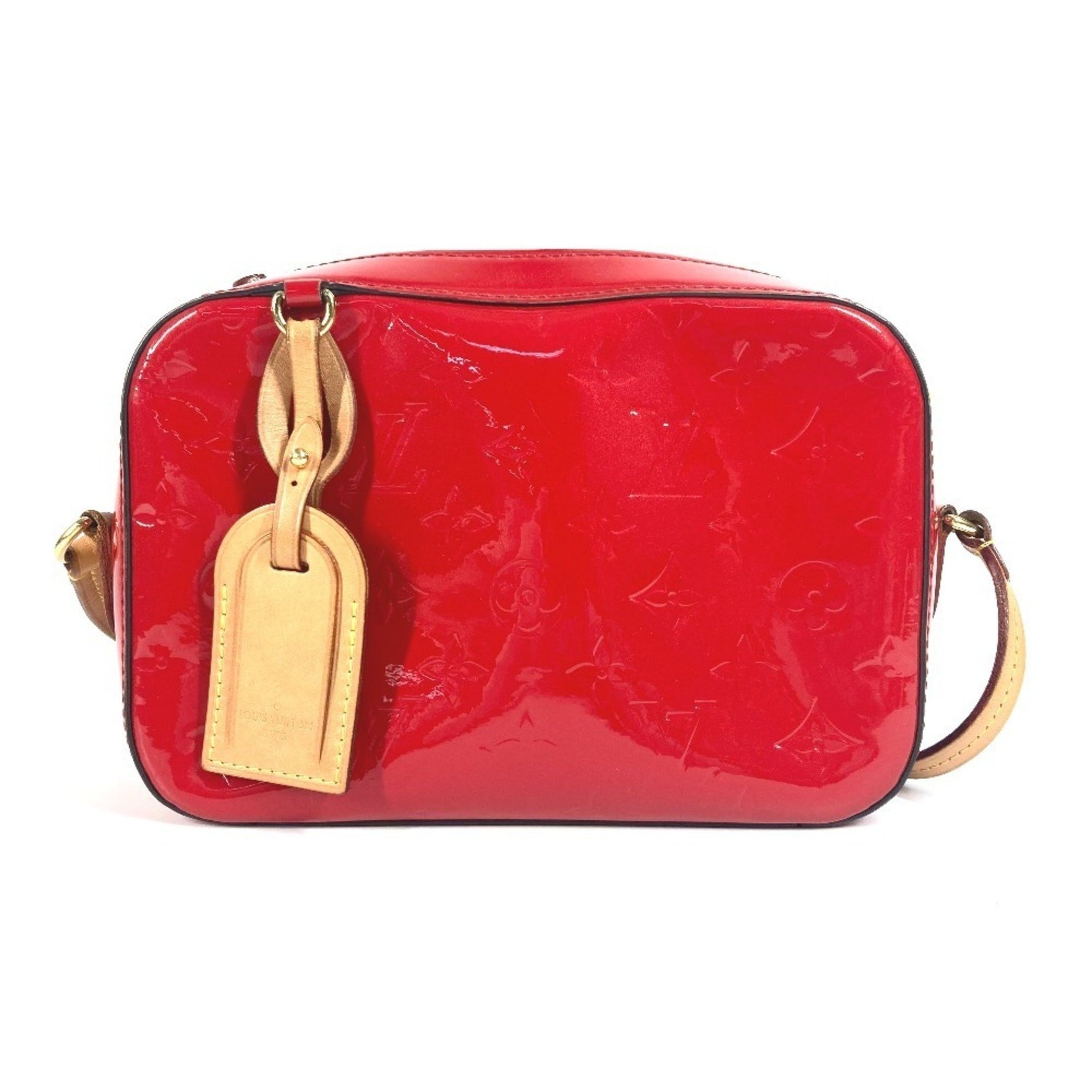 Louis Vuitton Santa Monica Monogram Vernis Canvas Bag, Handbag, Crossbody Shoulder Cerise, Red