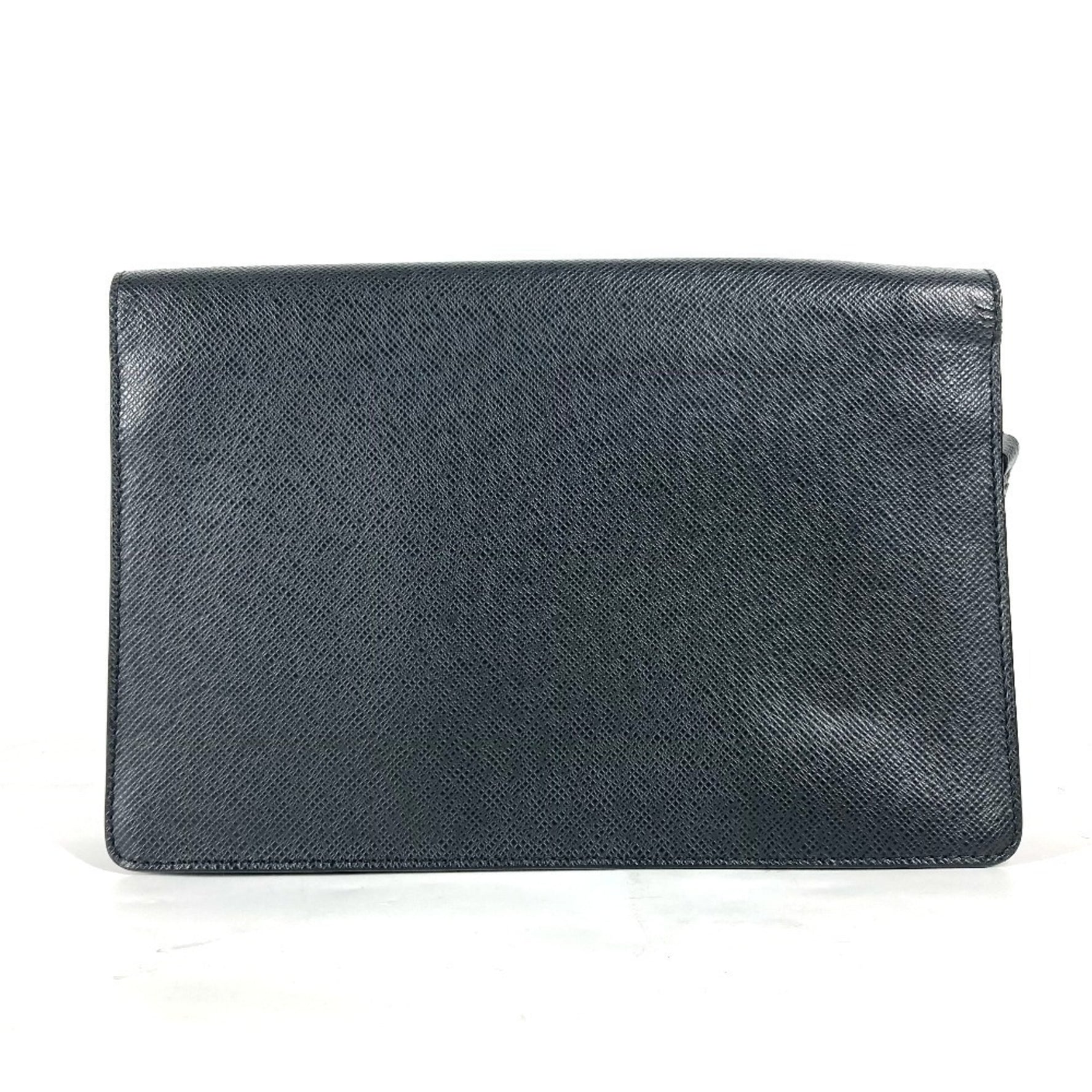 Louis Vuitton Taiga Belaia Bag Pouch Clutch with Strap Second Leather Ardoise Black