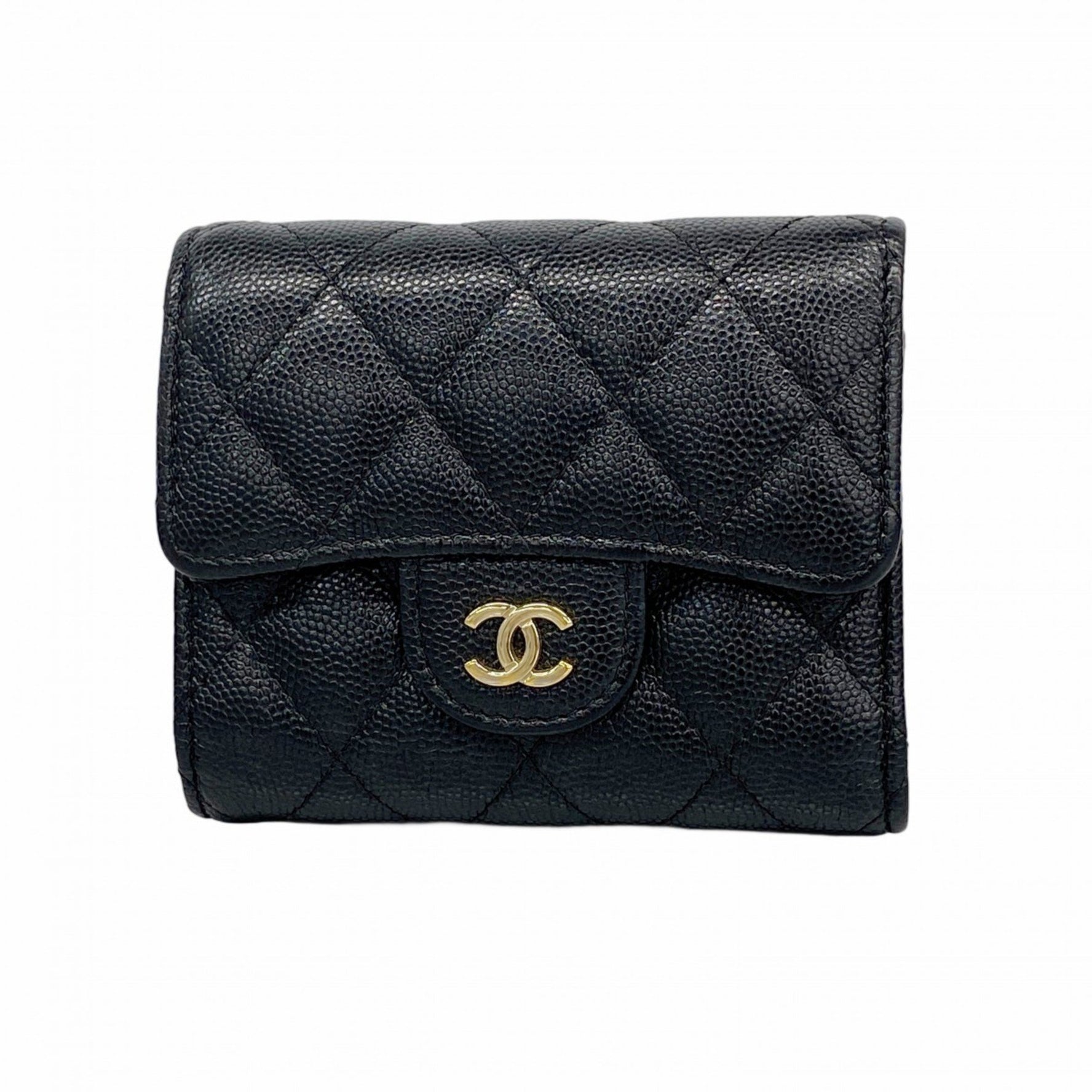 Chanel Matelasse Tri-fold Wallet in Caviar Leather