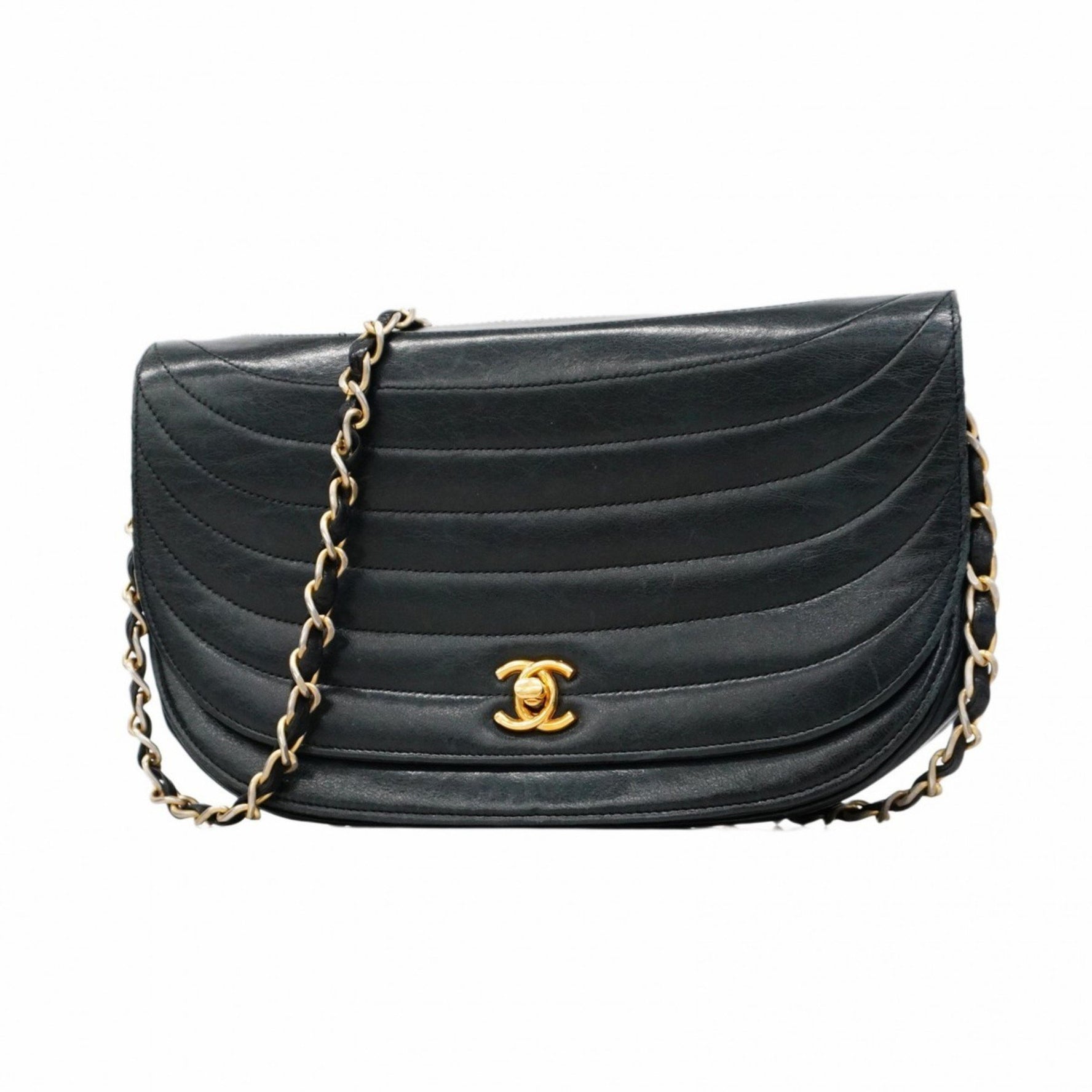 Chanel Shoulder Bag, Chain Half Moon Lambskin